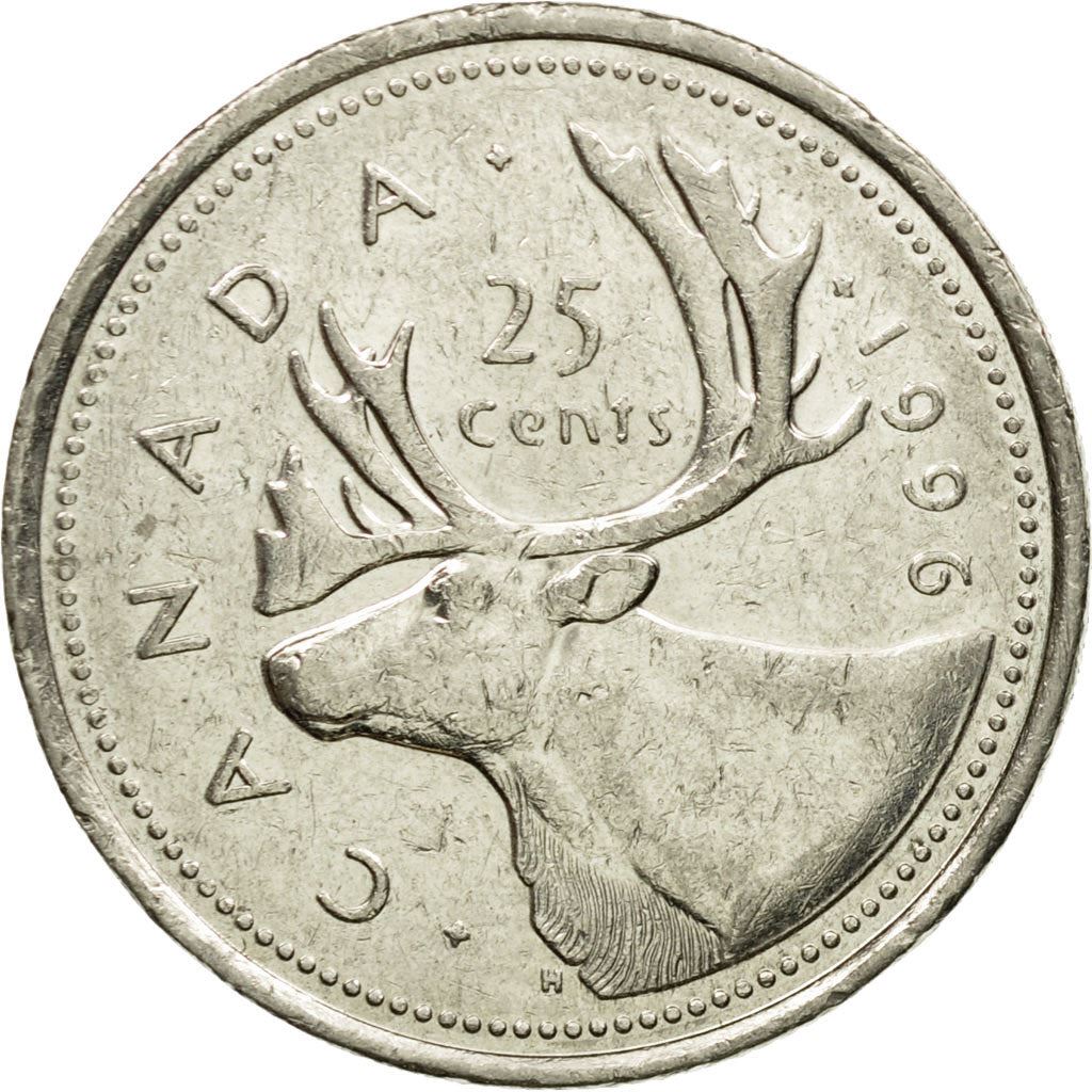 Canada | 25 Cents Coin | Nickel | 3rd portrait | KM:184 | 1990-2001