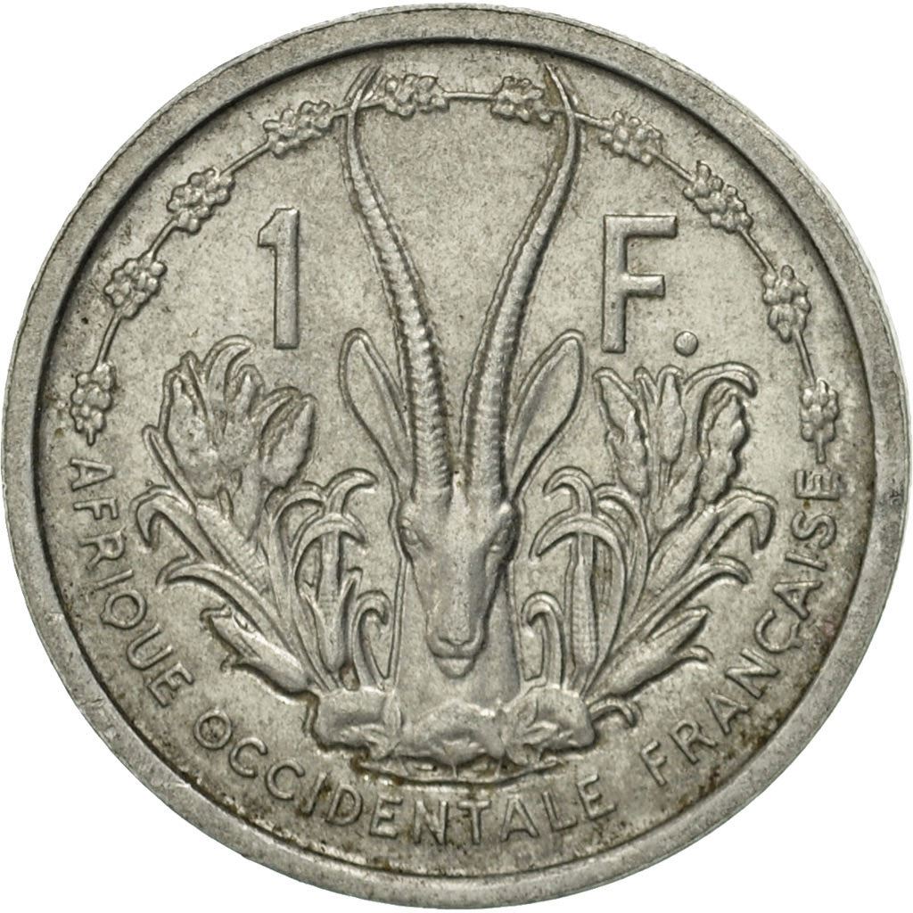 French West Africa | 1 Franc Coin | Marianne | Gazelle | Maize | Km:3 | 1948 - 1955