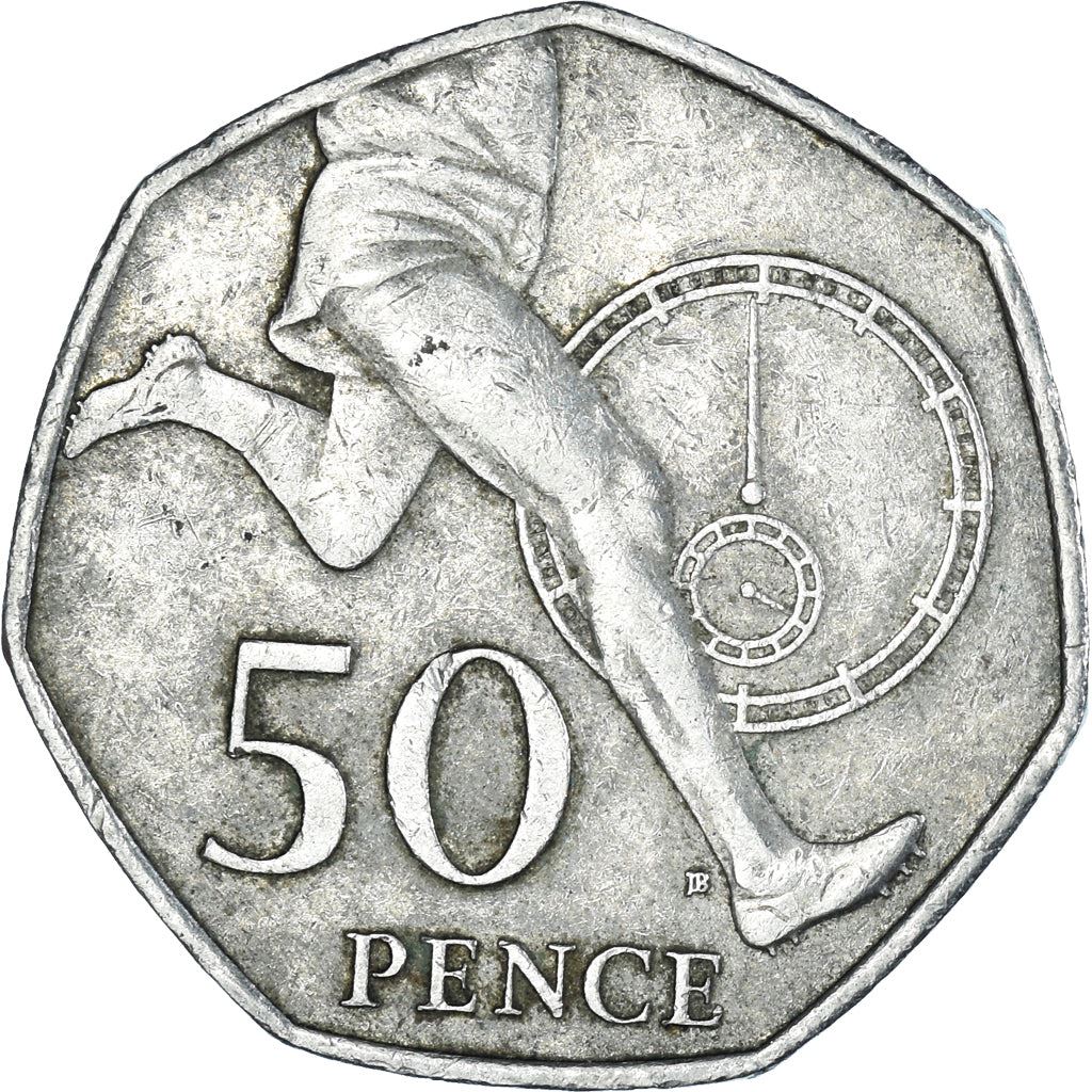 Regno Unito | Moneta da 50 Pence | Elizabeth II | Quarto ritratto | Miglio in quattro minuti | 2004 - 2009