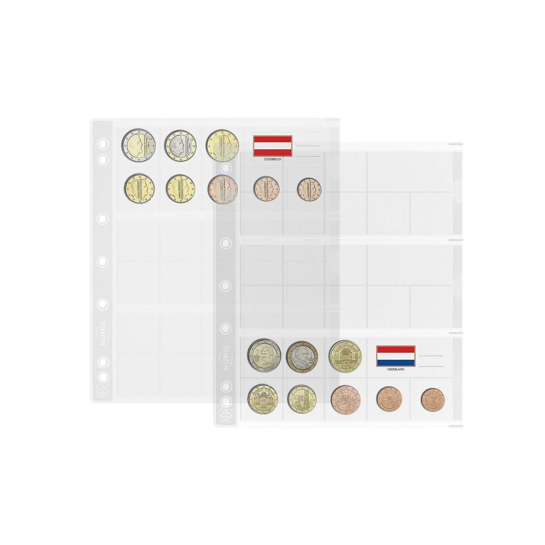 NUMIS Coin Sheets for Coin Albums | Packs of 5 | Different Pocket Configurations