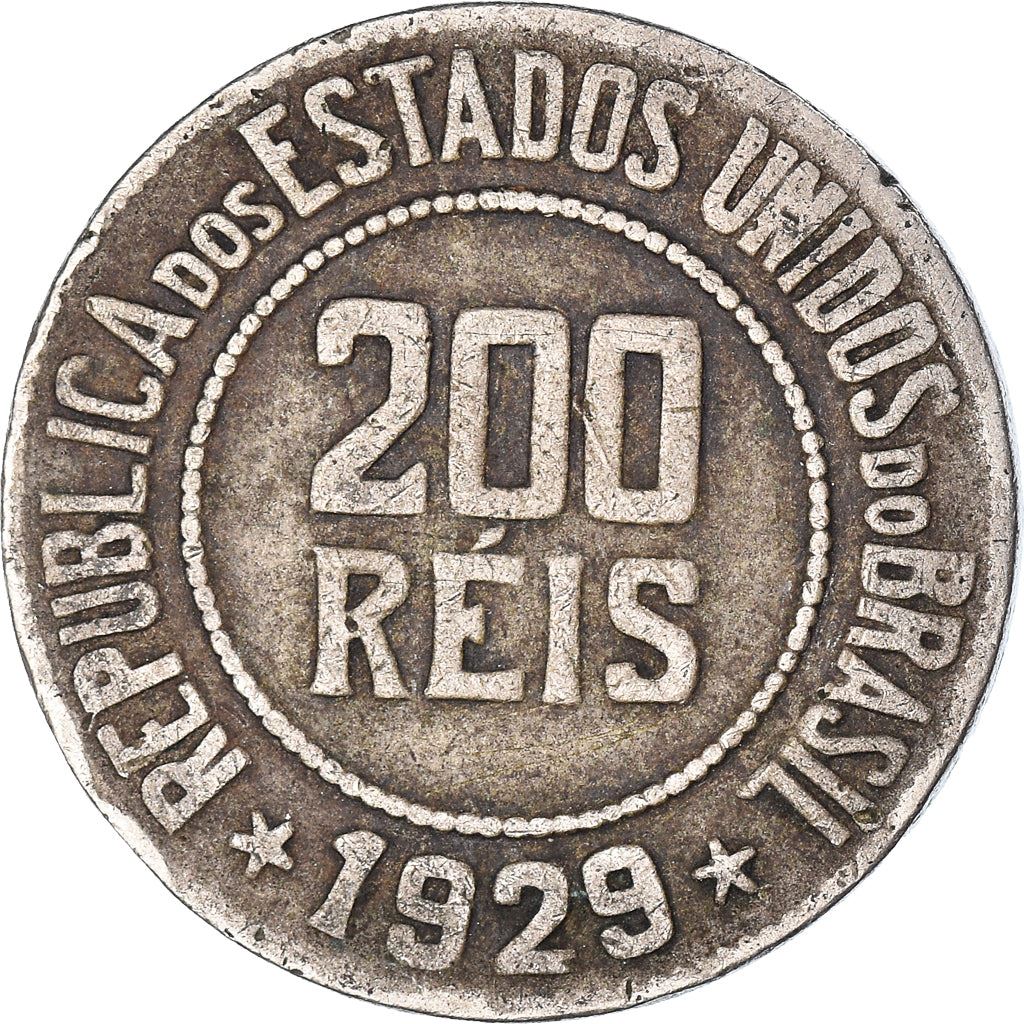 Brasile | Moneta da 200 Reis | Stelle | Km:519 | 1918 - 1935