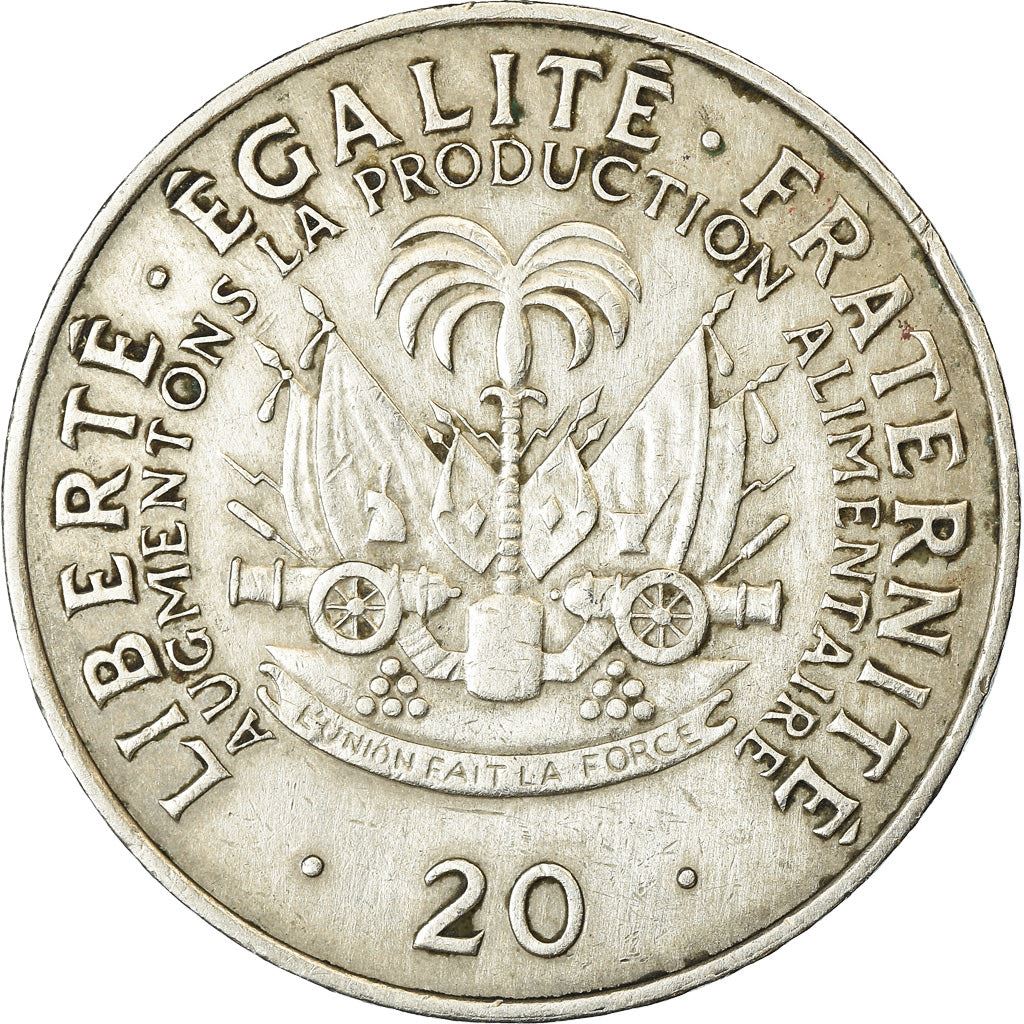 Haiti | 20 Centimes Coin | Jean-Claude Duvalier | Cannon | Km:100 | 1972 - 1983