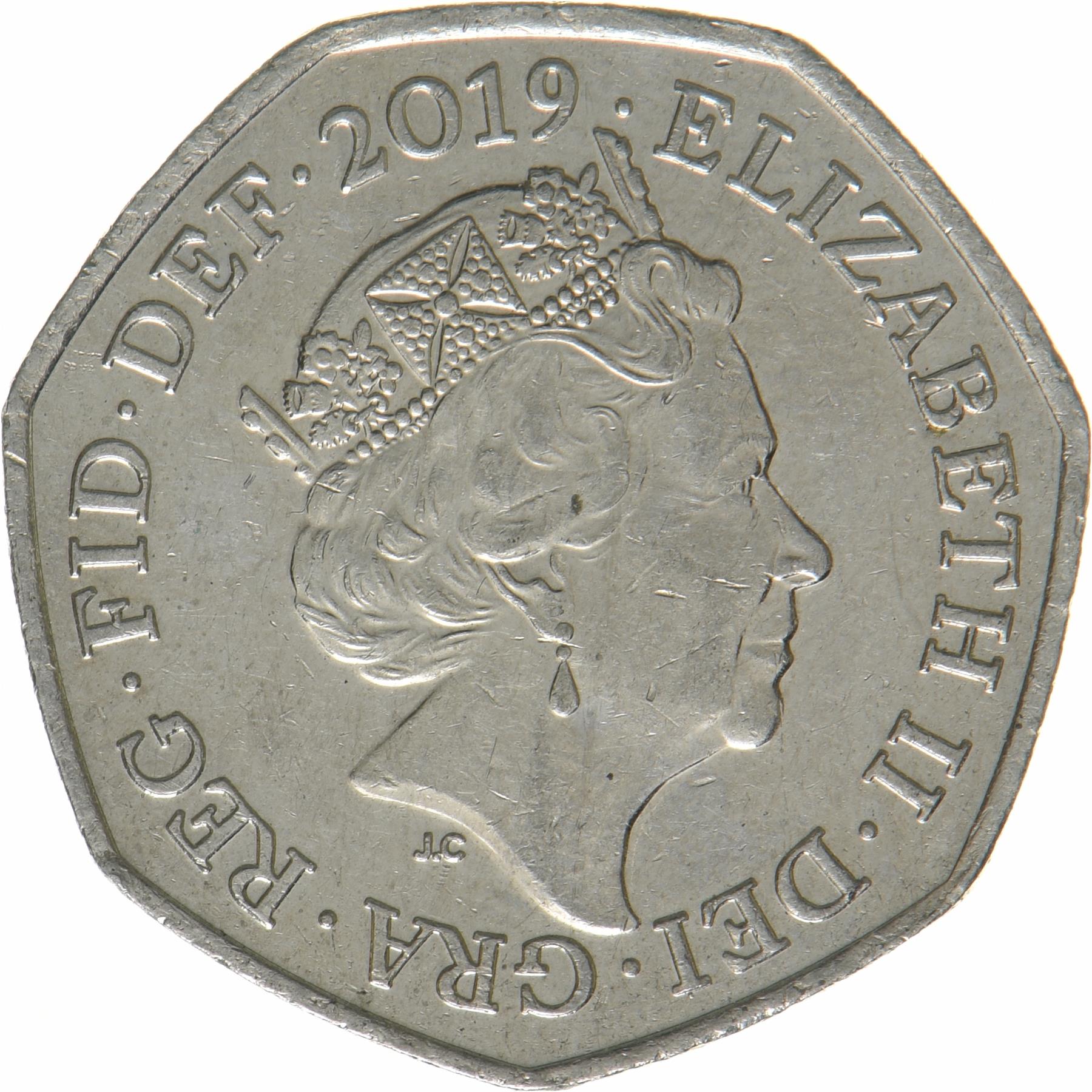 United Kingdom | 50 Pence Coin | Elizabeth II | KM:1337 | 2015 - 2022