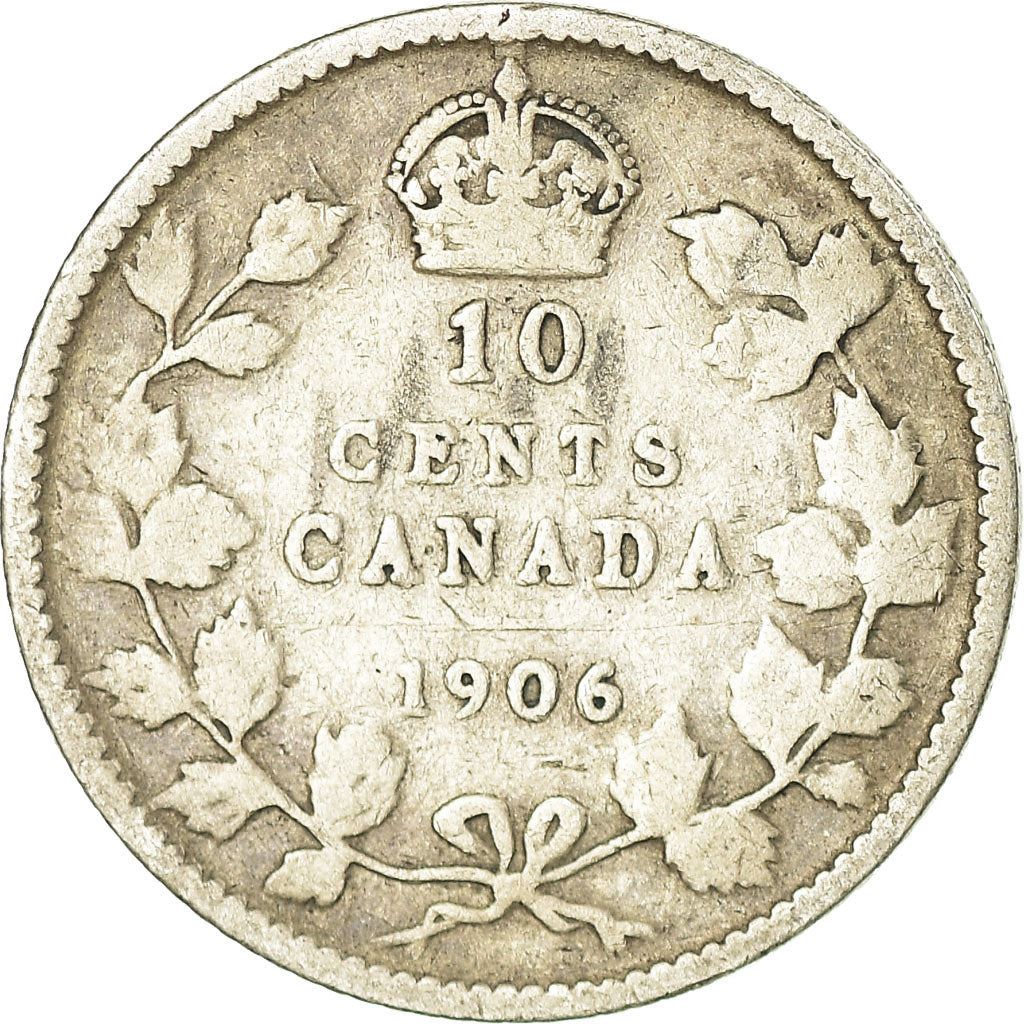 Canada | 10 Cents Coin | Silver | Crown | Wreath | KM:10 | 1902-1910