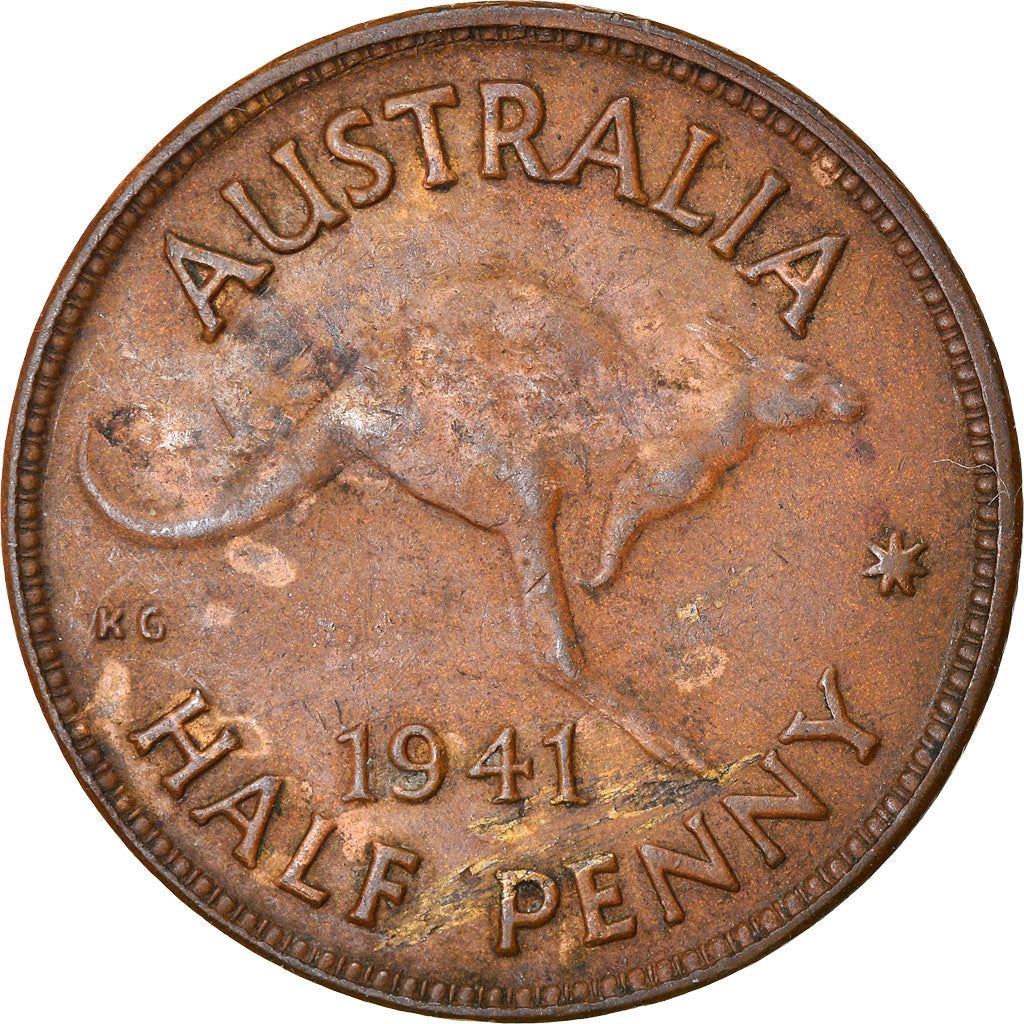 Australia | 1/2 Penny Coin | Kangaroo | Km:41 | 1939 - 1948