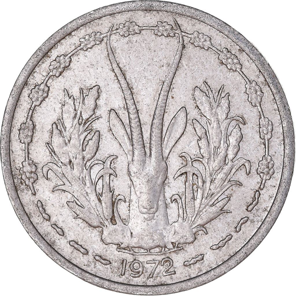 Western African States | 1 Franc Cfa Coin | Emblem of Central Bank | Gazelle | Km:3.1-3 | 1961 - 1975