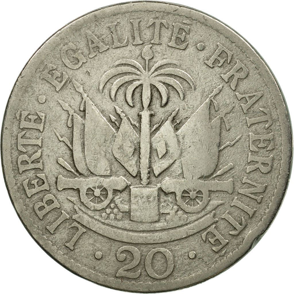 Haiti | 20 Centimes Coin | General Pierre Nord-Alexis | Cannon | Km:55 | 1907 - 1908