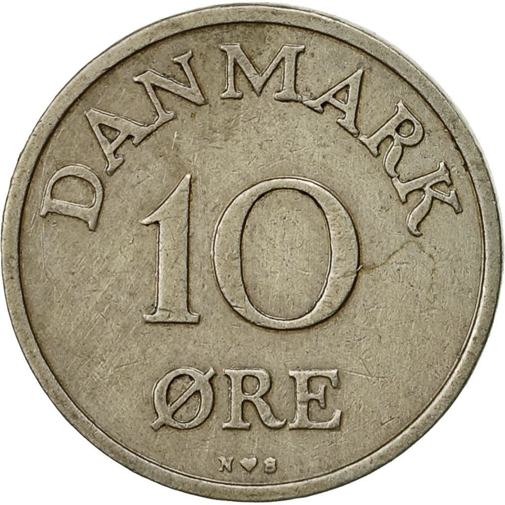 Denmark | 10 Ore Coin | Monogram | Km:841 | 1948 - 1960