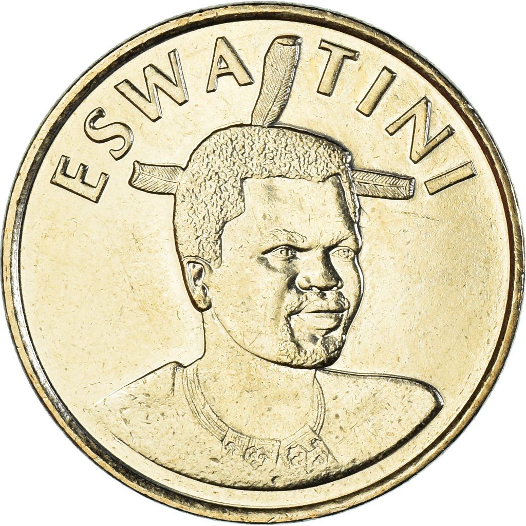 Esvatinio Karalystė | 5 Emalangeni moneta | Karalius Mswati III | Liūtas | Dramblys | Km:75 | 2021