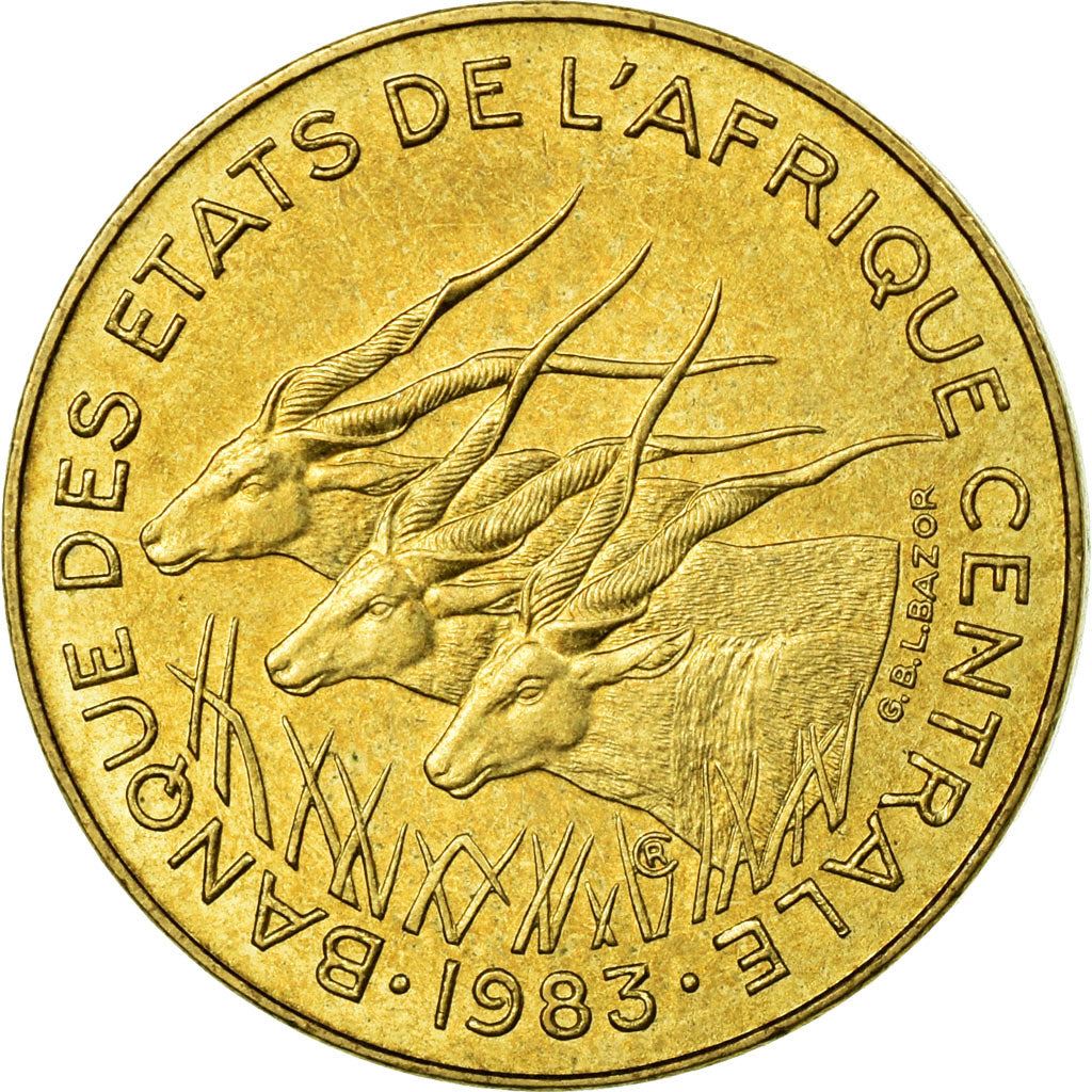 Central African States | 5 Francs Cfa Coin | Antelope | Crops | Km:7 | 1973 - 2003