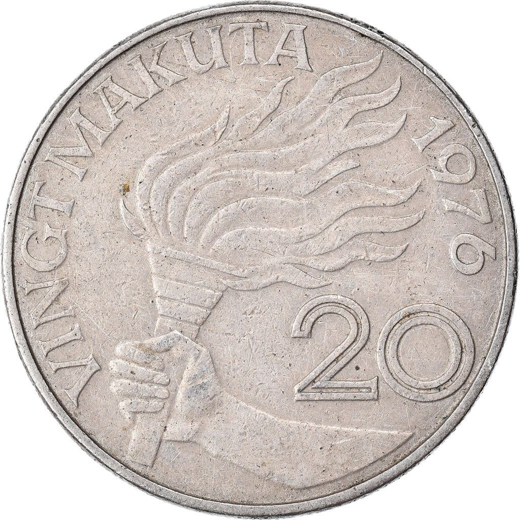 Zaire | 20 Makuta Coin | Mobutu Sese Seko | Km:8 | 1973 - 1976