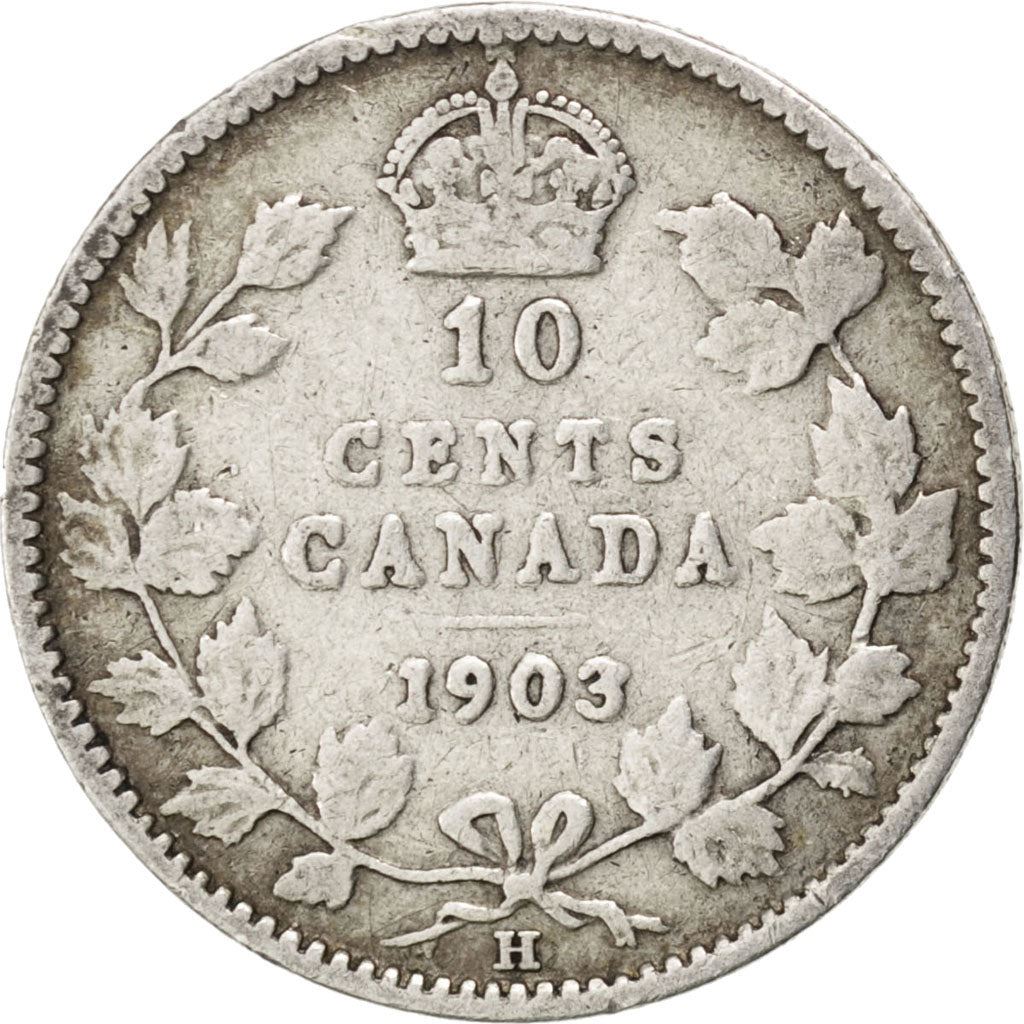 Canada | 10 Cents Coin | Silver | Crown | Wreath | KM:10 | 1902-1910