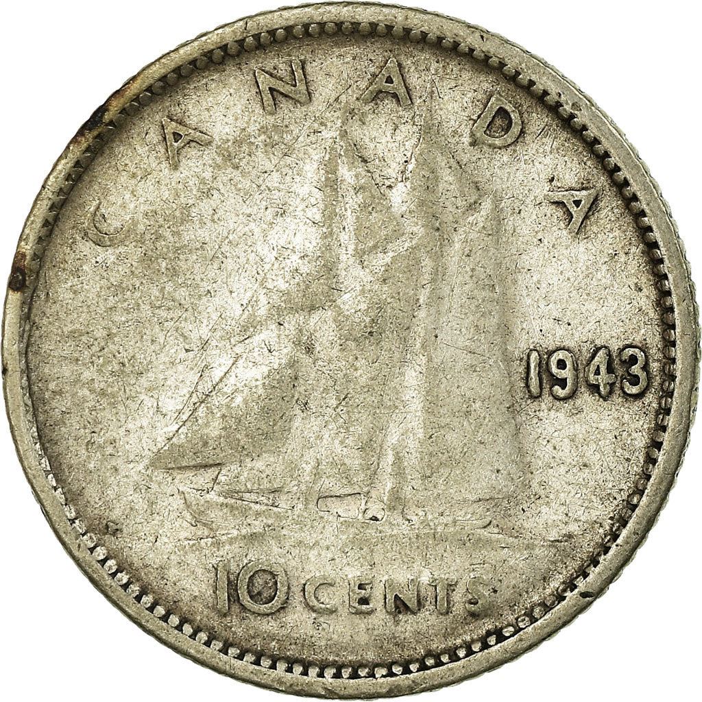 Canada | 10 Cents Coin | Silver | KM:34 | 1937-1947
