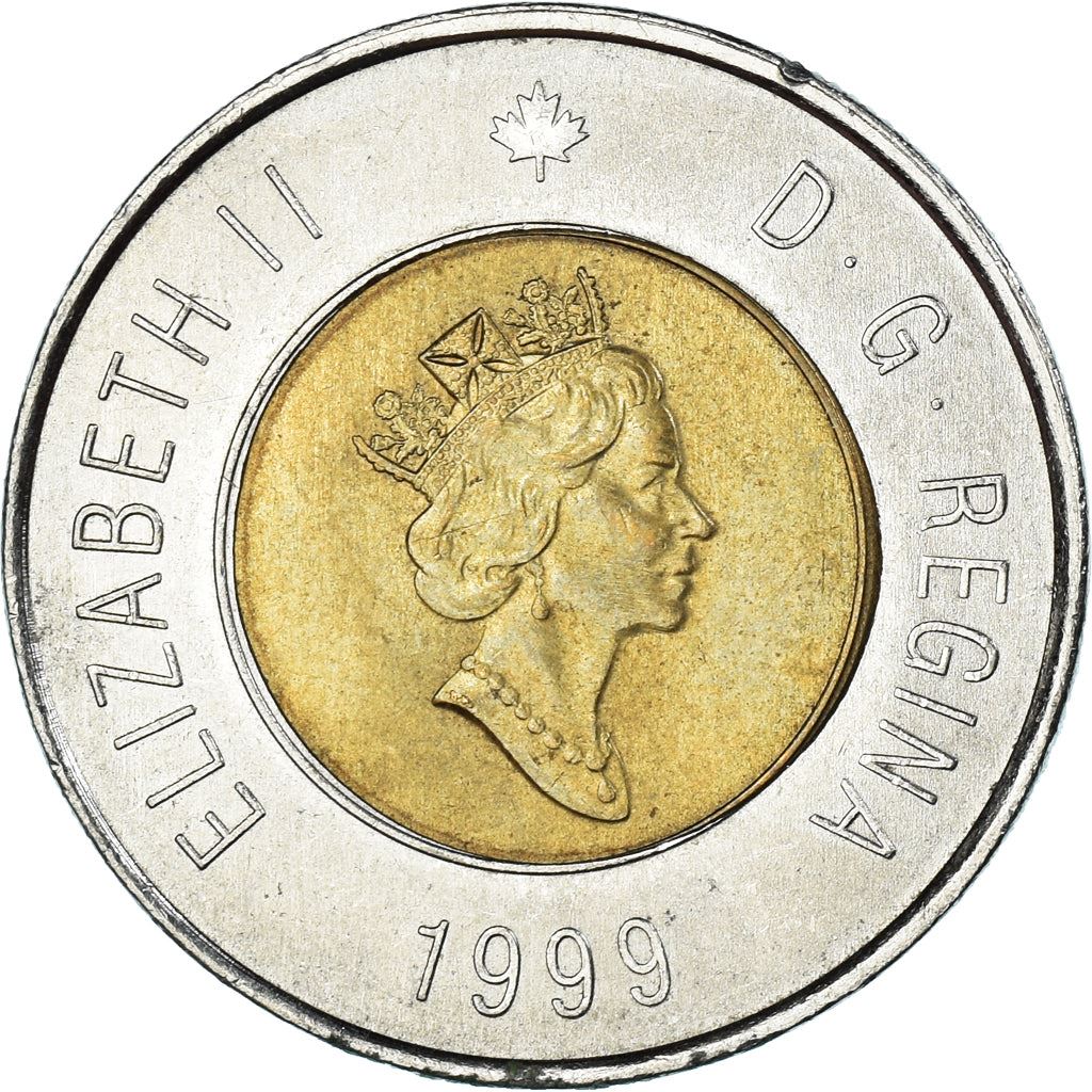 Canadá | Moneda de 2 dólares | Tambores inuit | Bimetálica | KM:357 | 1999