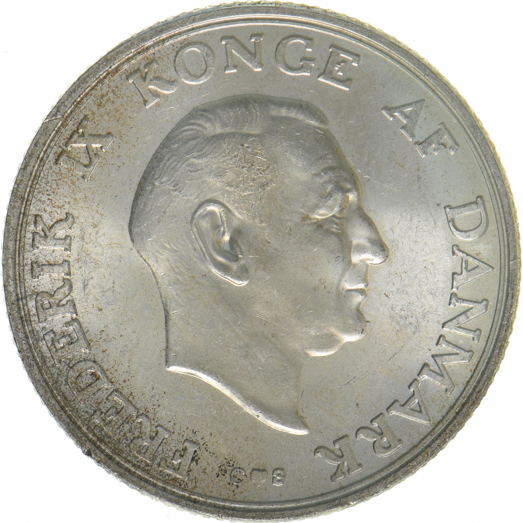 Denmark | 2 Kroner Coin | Silver | Princess Margrethe's 18th Birthday | KM:845 | 1958