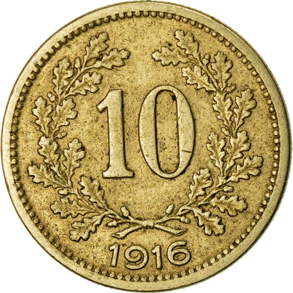 Austrian Empire | 10 Hellers Coin | Austrian Escutcheon | Km:2825 | 1916