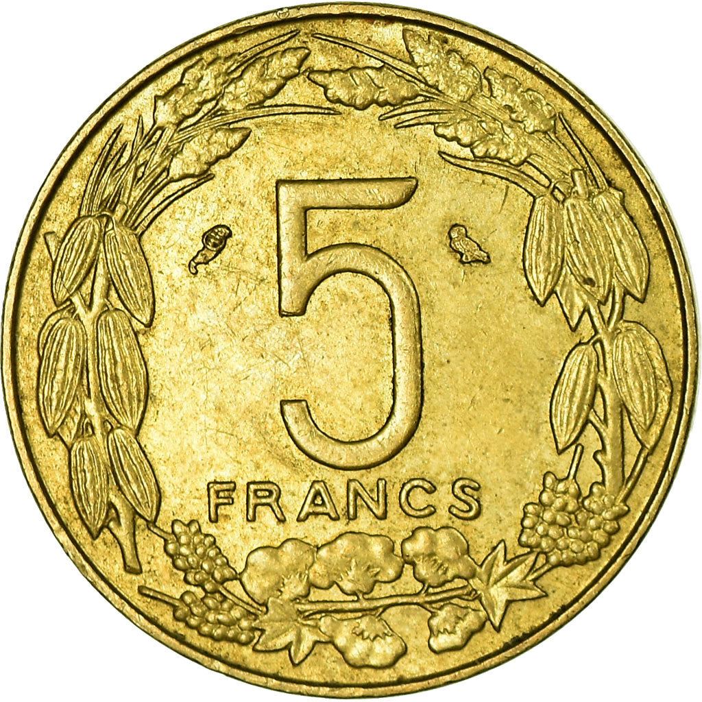 Central African States | 5 Francs Cfa Coin | Antelope | Crops | Km:1A | 1965 - 1972