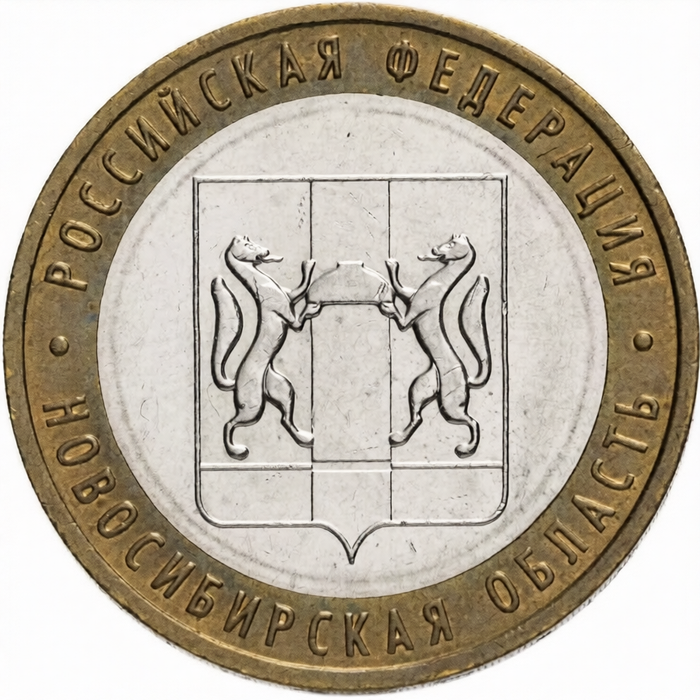 Rusia | Moneda de 10 rublos | Región de Novosibirsk | Y:974 | 2007