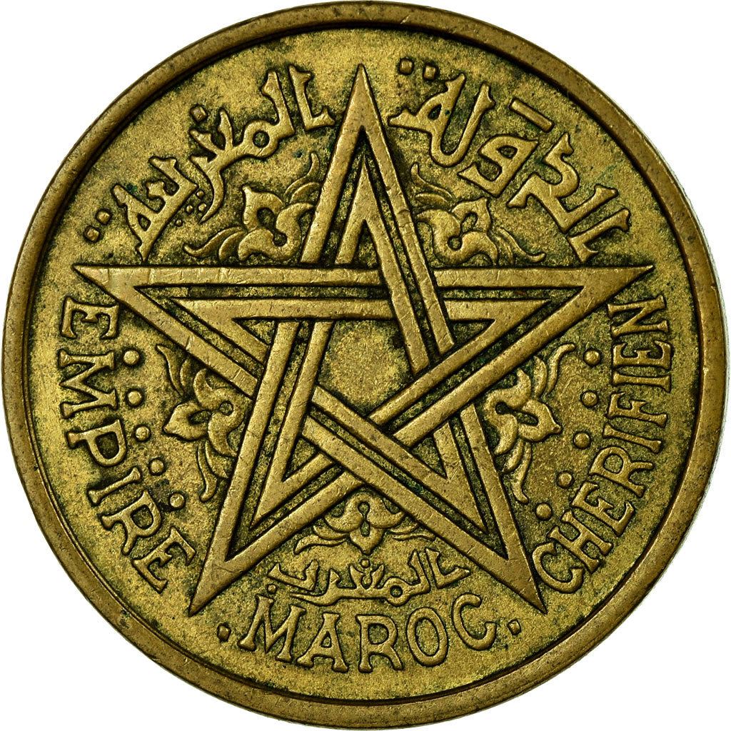 Morocco | 2 Francs Coin | Sharifian Sultanate | Sultan Mohammed V | Pentagram | Y:42 | 1945