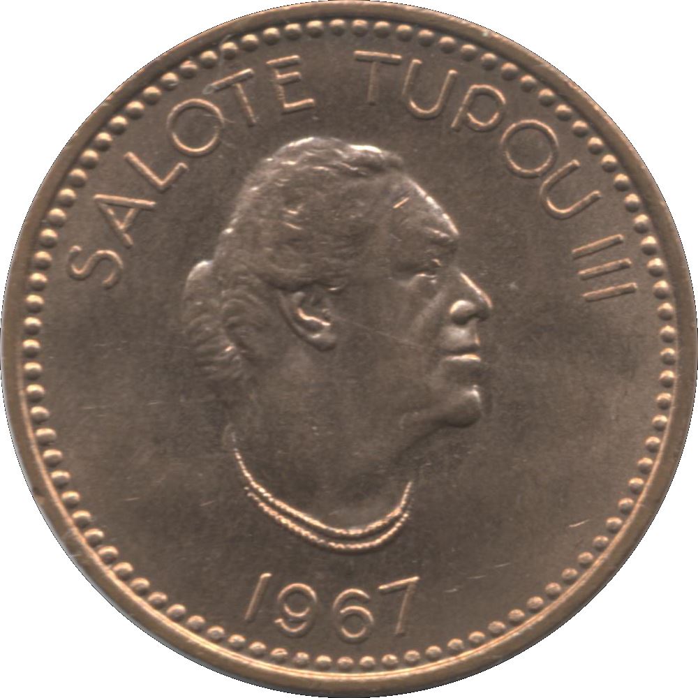 Tonga | 2 Seniti Mønt | Dronning Tupou III | Skildpadde | Km:5 | 1967