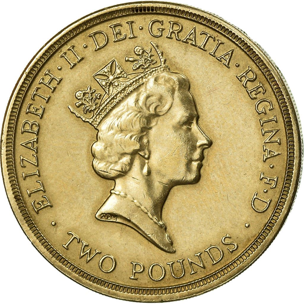 United Kingdom | 2 Pounds Coin | Elizabeth II 3rd portrait | World War II | 1995