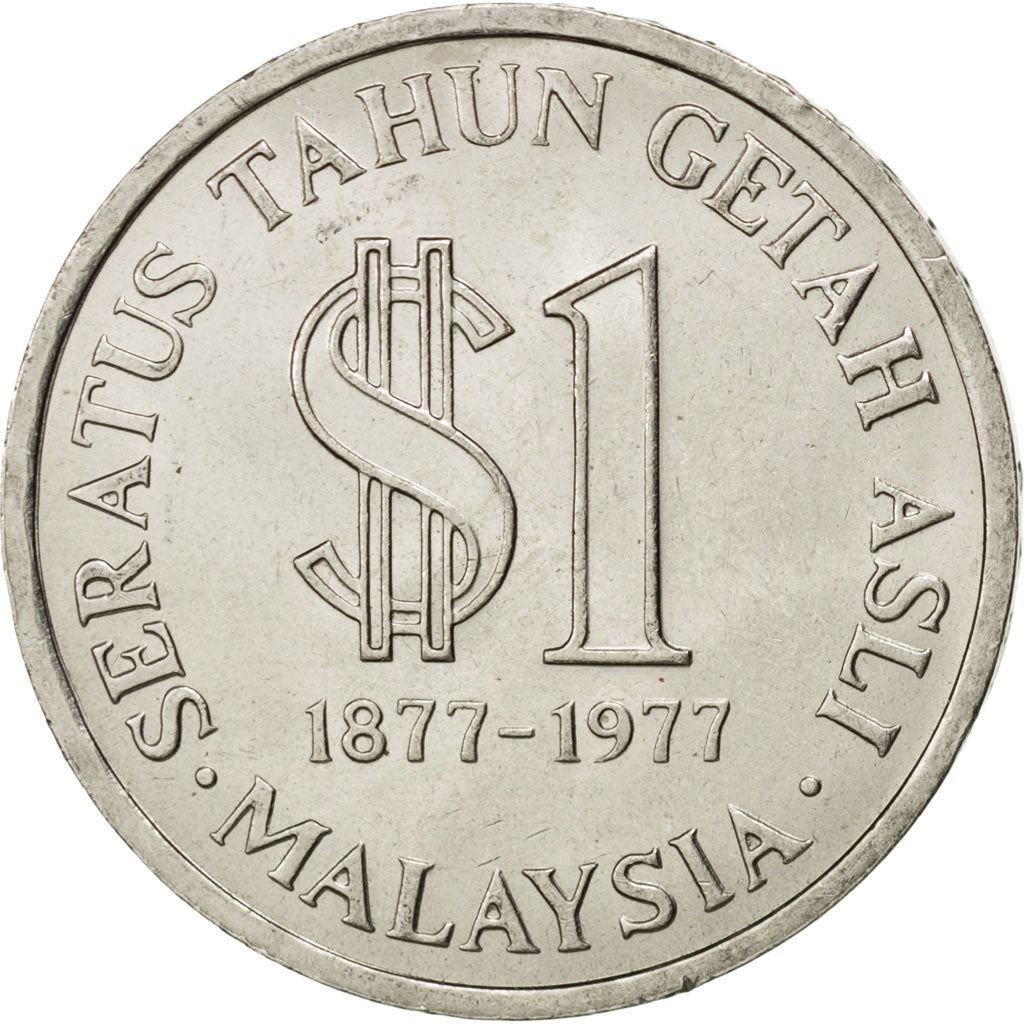 Malaysia | 1 Ringgit Coin | Anniversary of Natural Rubber Production | Km:26 | 1977
