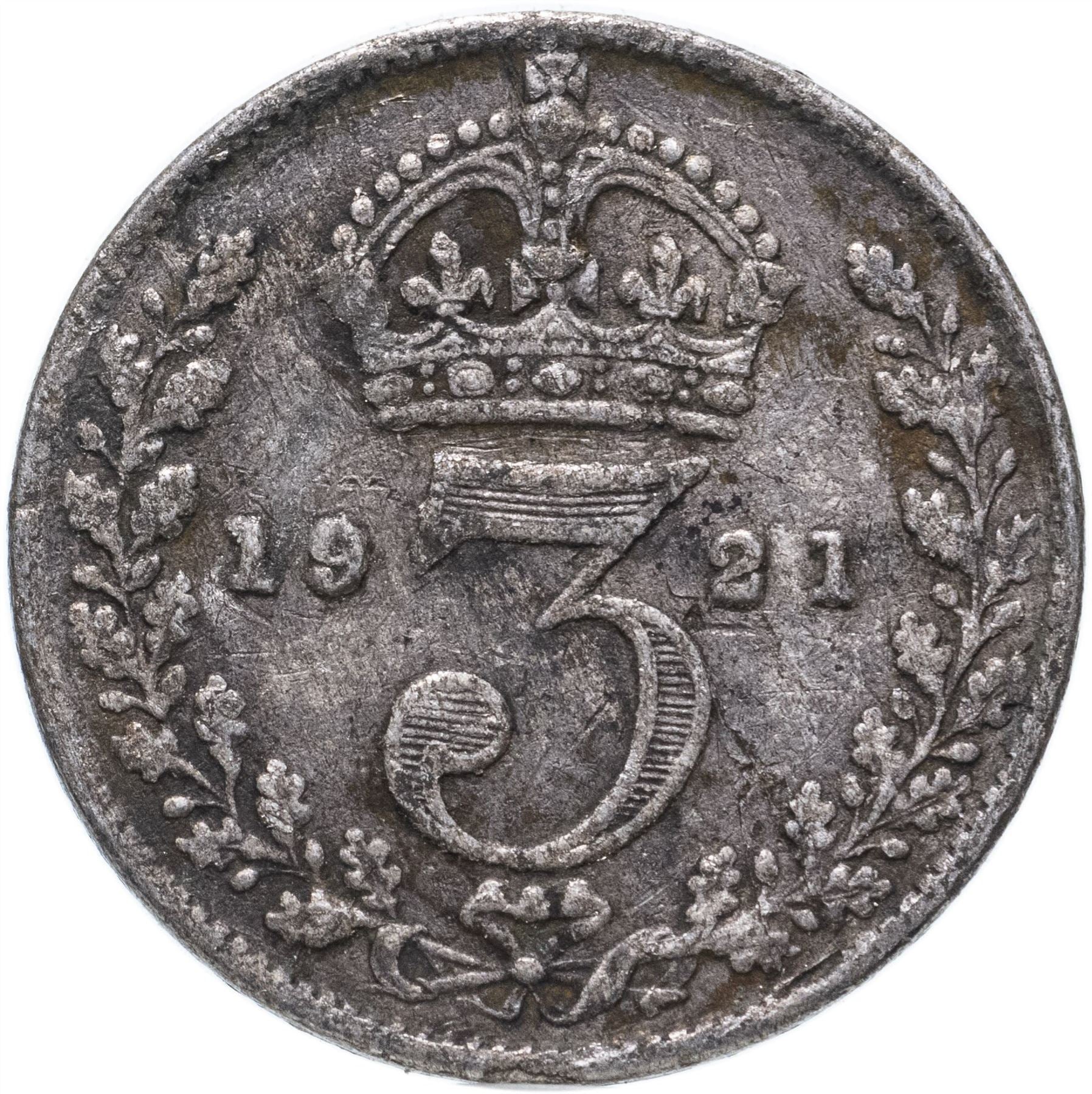 United Kingdom | 3 Pence Coin | George V | KM:813a | 1920 - 1927