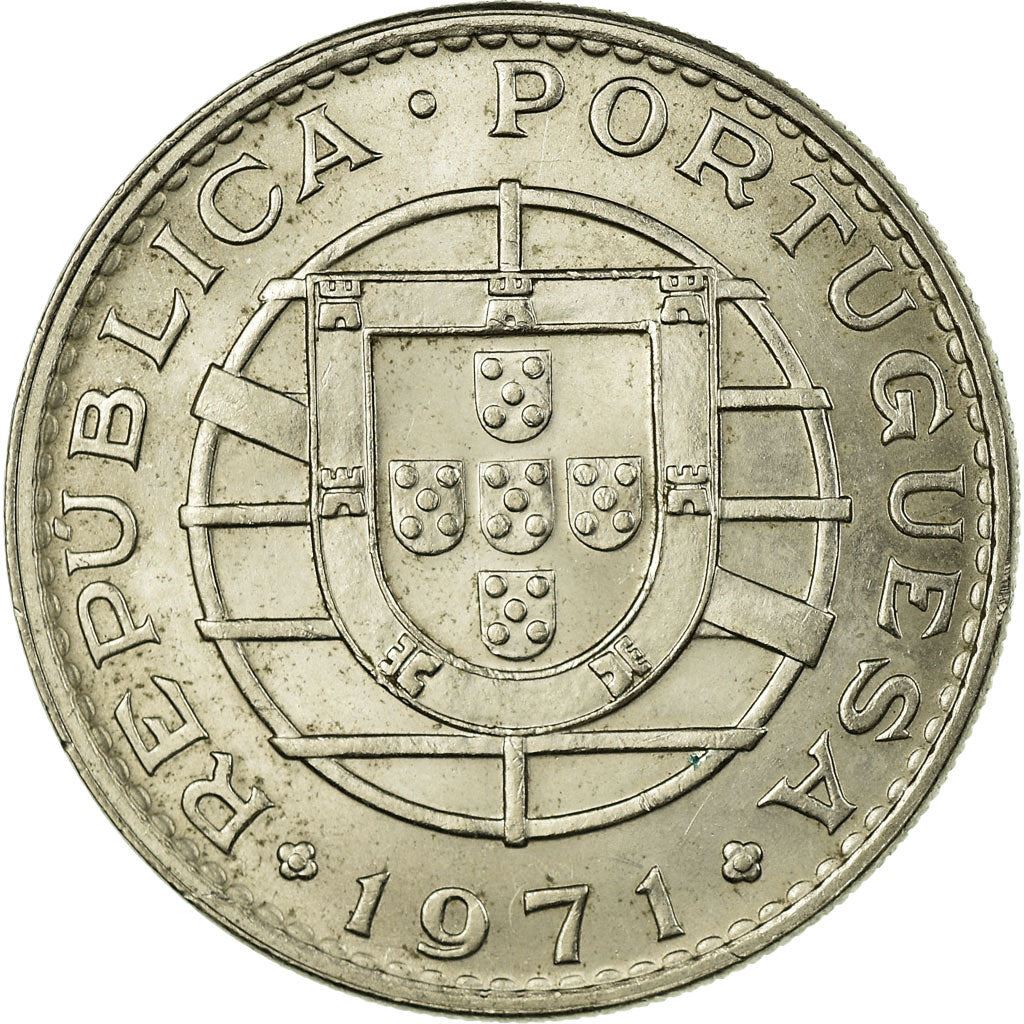 Angola | 20 Escudos Coin | Horse | Elephant | Shield | Km:80 | 1971 - 1972