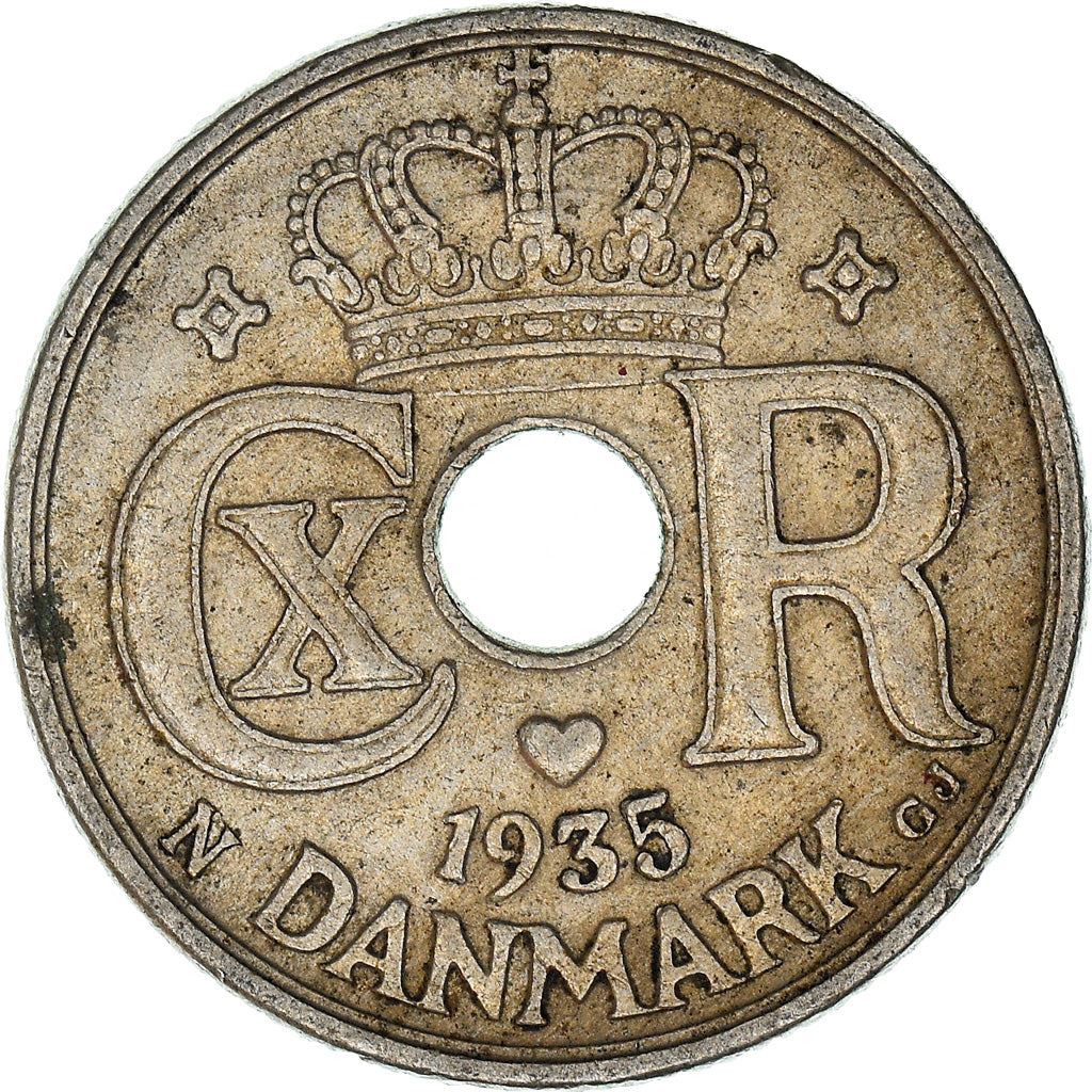 Denmark | 10 Ore Coin | Monogram | Km:822 | 1924 - 1947