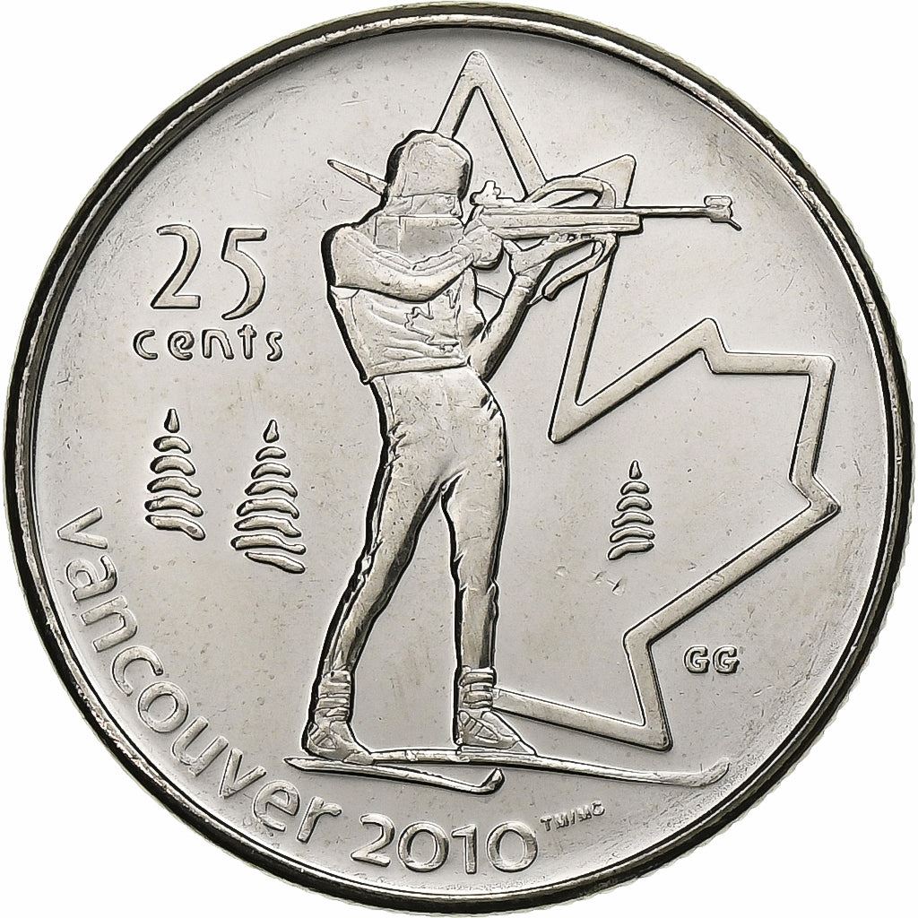 Canada | 25 Cents Coin | Nickel plated steel | Biathlon | KM:685 | 2007
