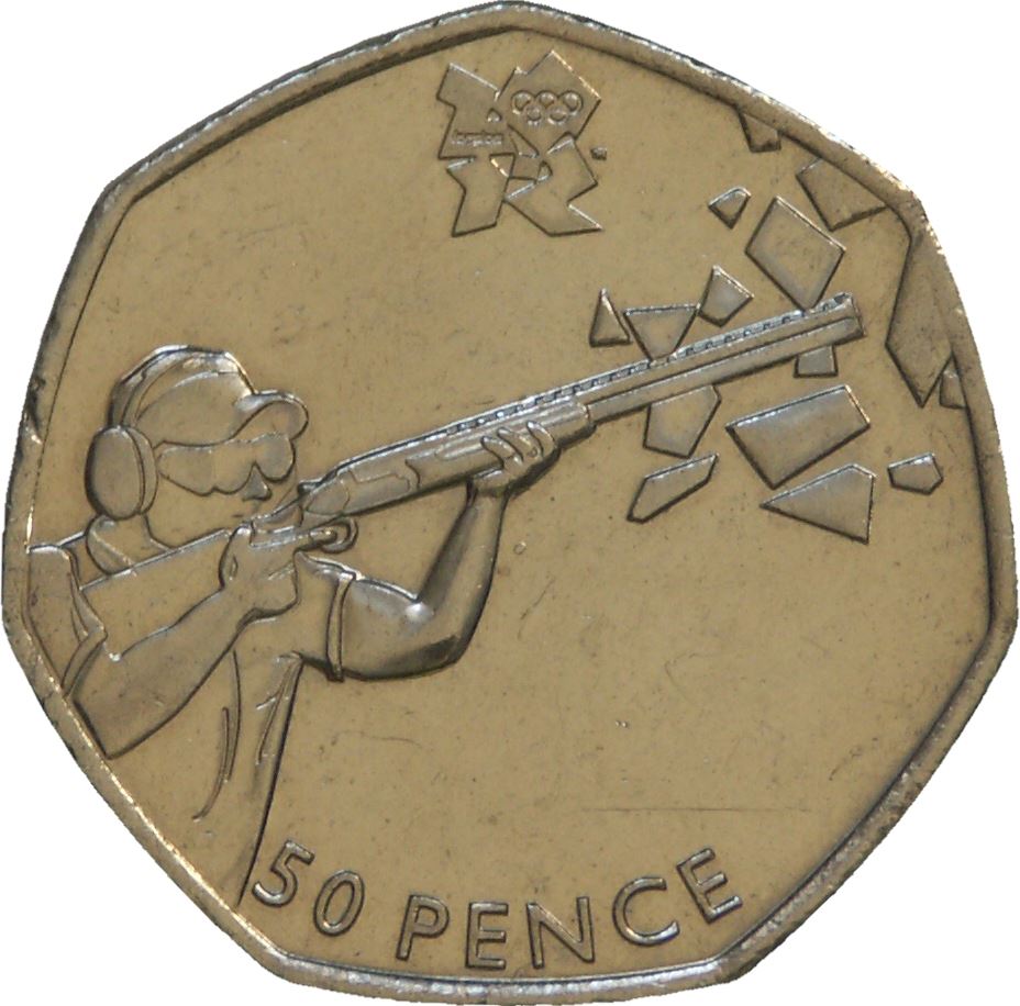 United Kingdom 50 Pence Coin | Elizabeth II 4th portrait | Shooting | 2011