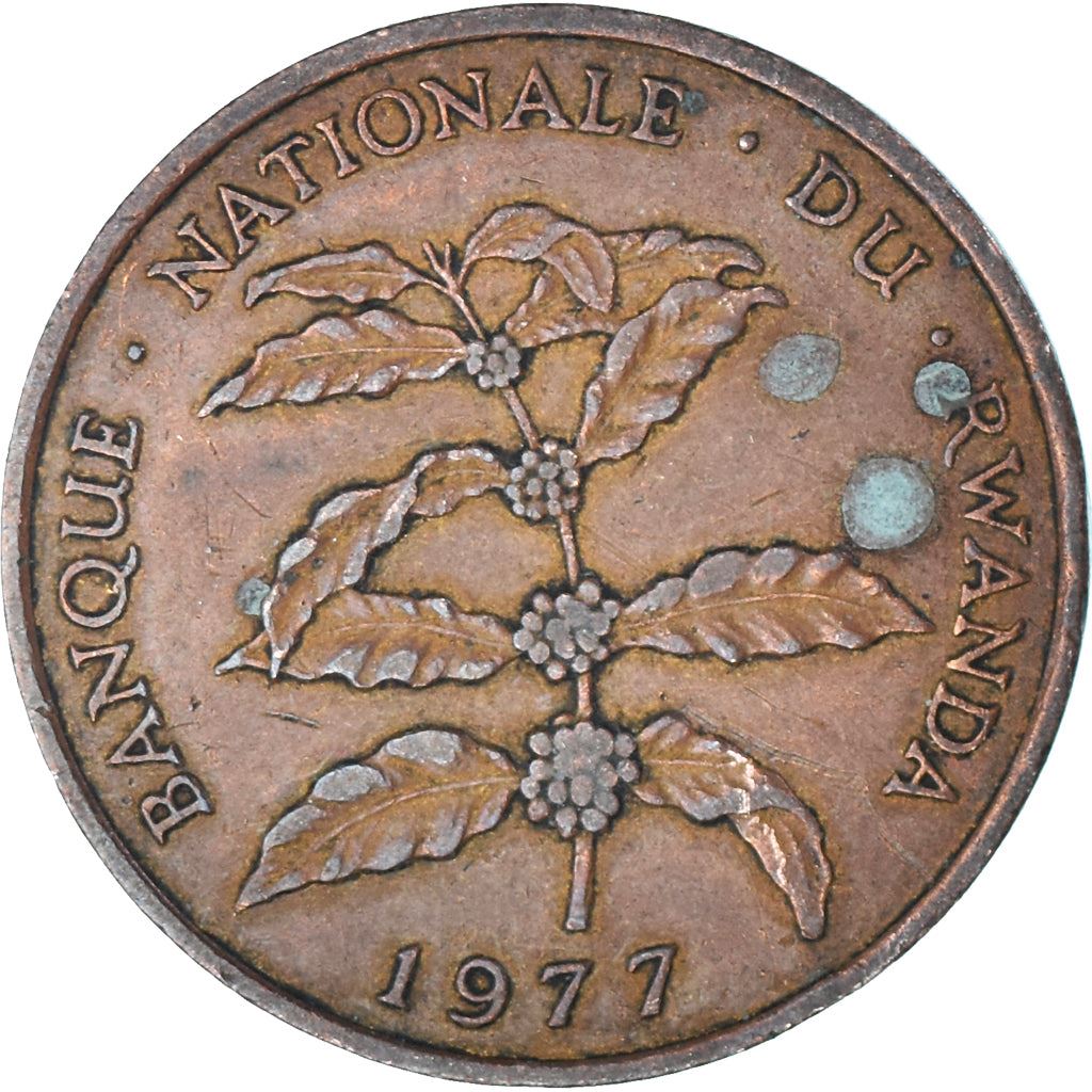 Rwanda | 5 Francs Coin | Coffee Plant | Km:13 | 1974 - 1987