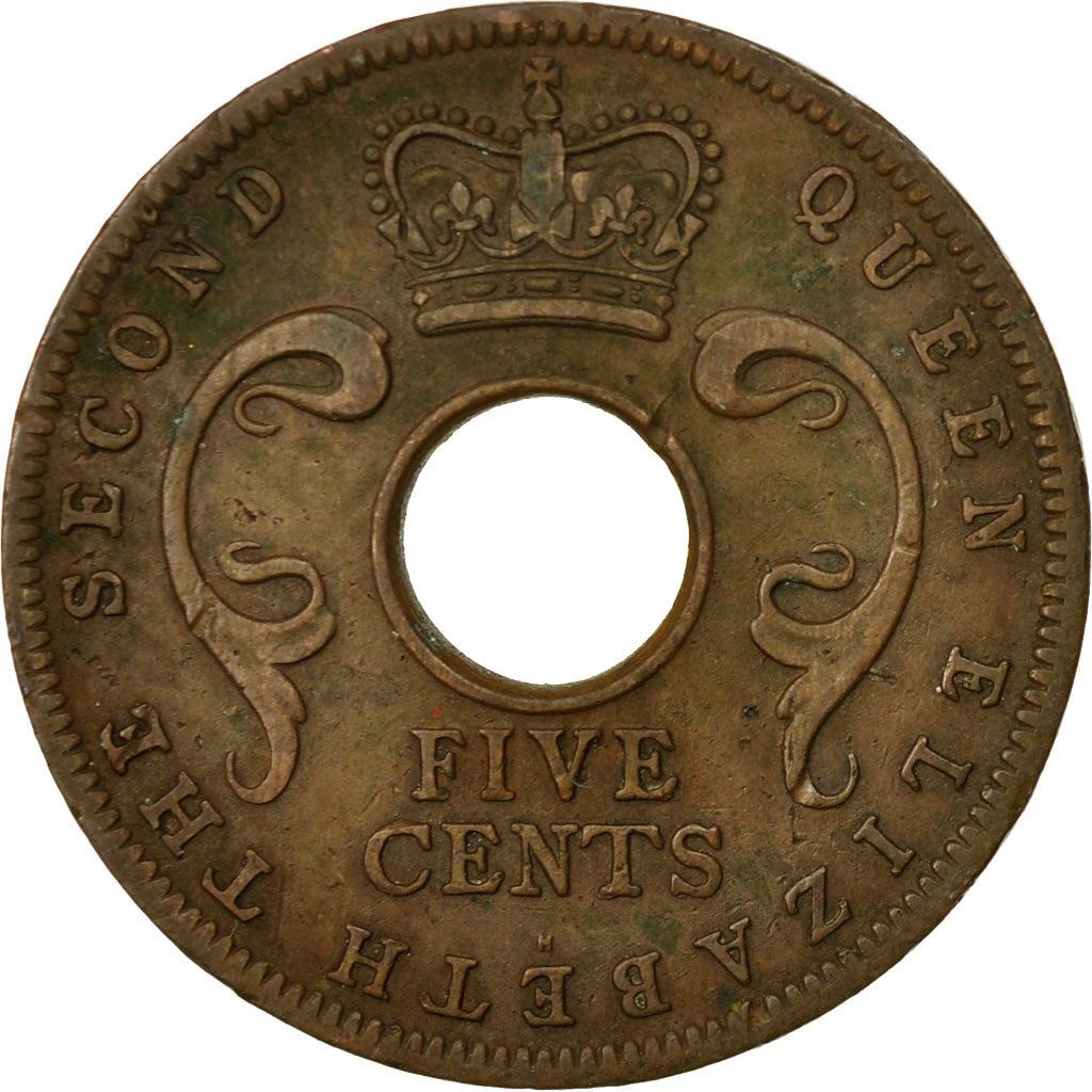East Africa | 5 Cents Coin | Crown | Tusks | Km:37 | 1955 - 1963