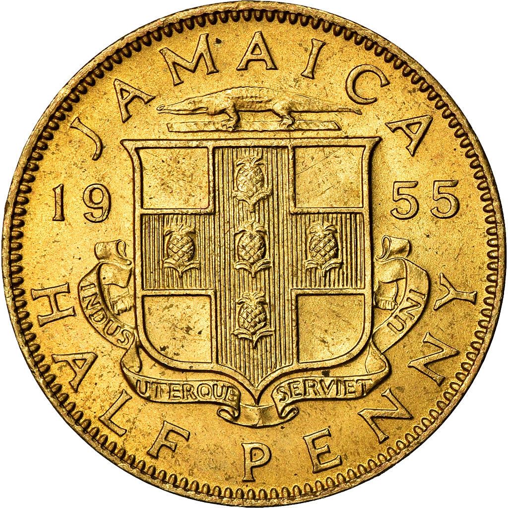 Jamaica Coin | 1/2 Penny Coin | Queen Elizabeth II | KM36 | 1955 - 1963
