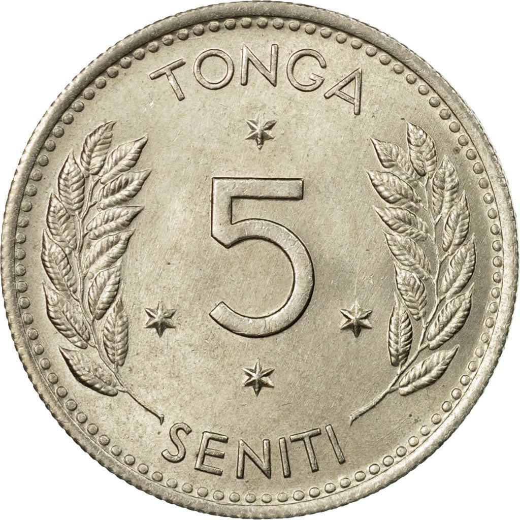 Tonga | Moneta da 5 Seniti | Re Topou IV | Ramo | Km:29 | 1968 - 1974