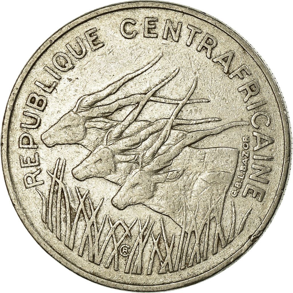 Central African Republic | 100 Francs Cfa Coin | Antelope | Km:7 | 1975 - 1990
