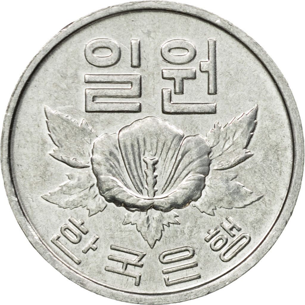 Südkorea 1-Won-Münze | Rose von Sharon - Syrischer Hibiskus | KM4a | 1968 - 1982