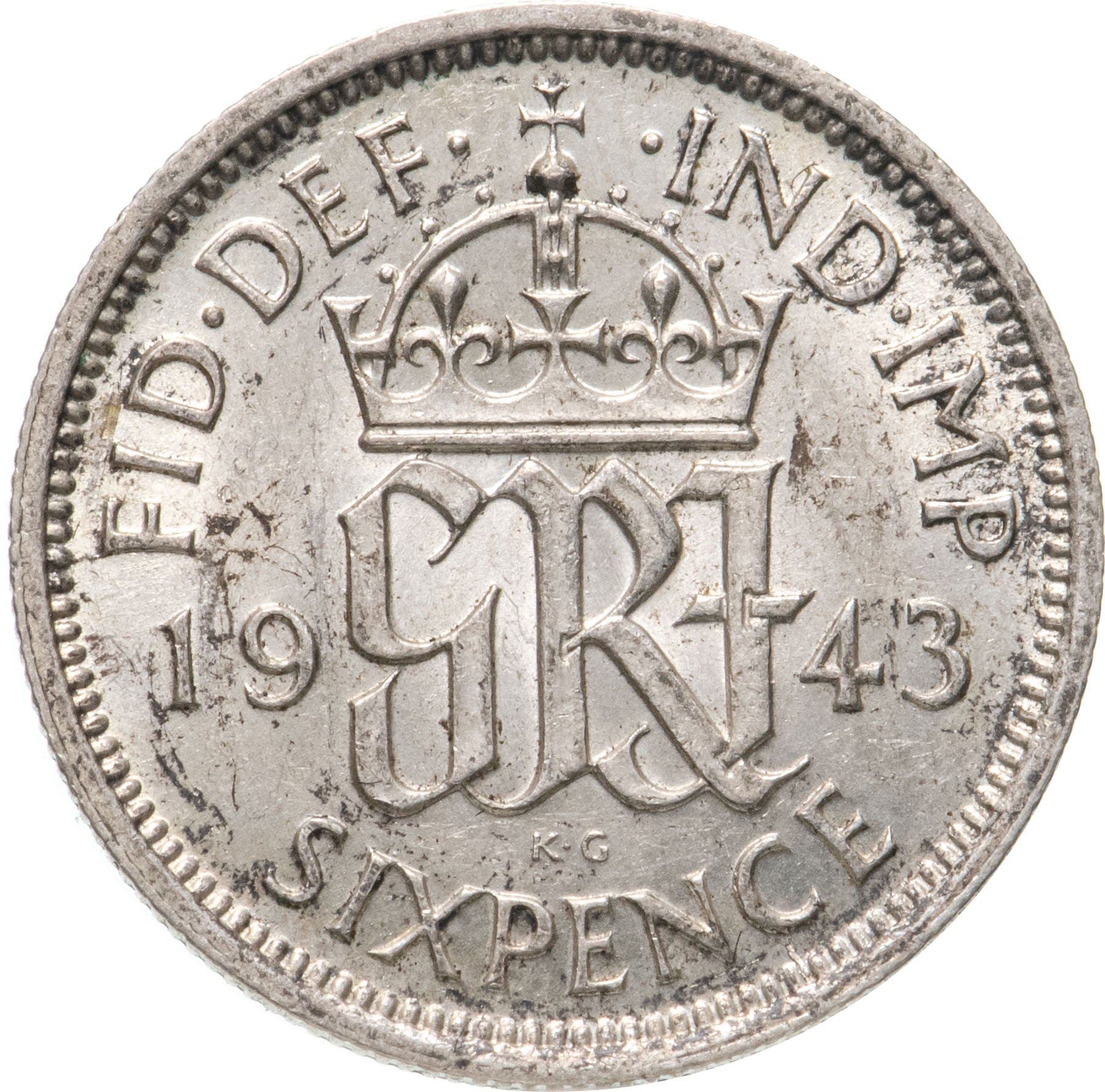 United Kingdom | 6 Pence Coin | George VI | KM:852 | 1937 - 1946