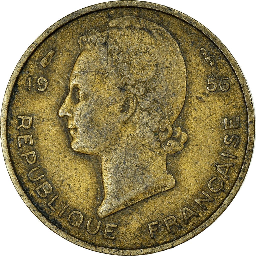 French West Africa | 5 Francs Coin | Marianne | Gazelle | Maize | Km:5 | 1956
