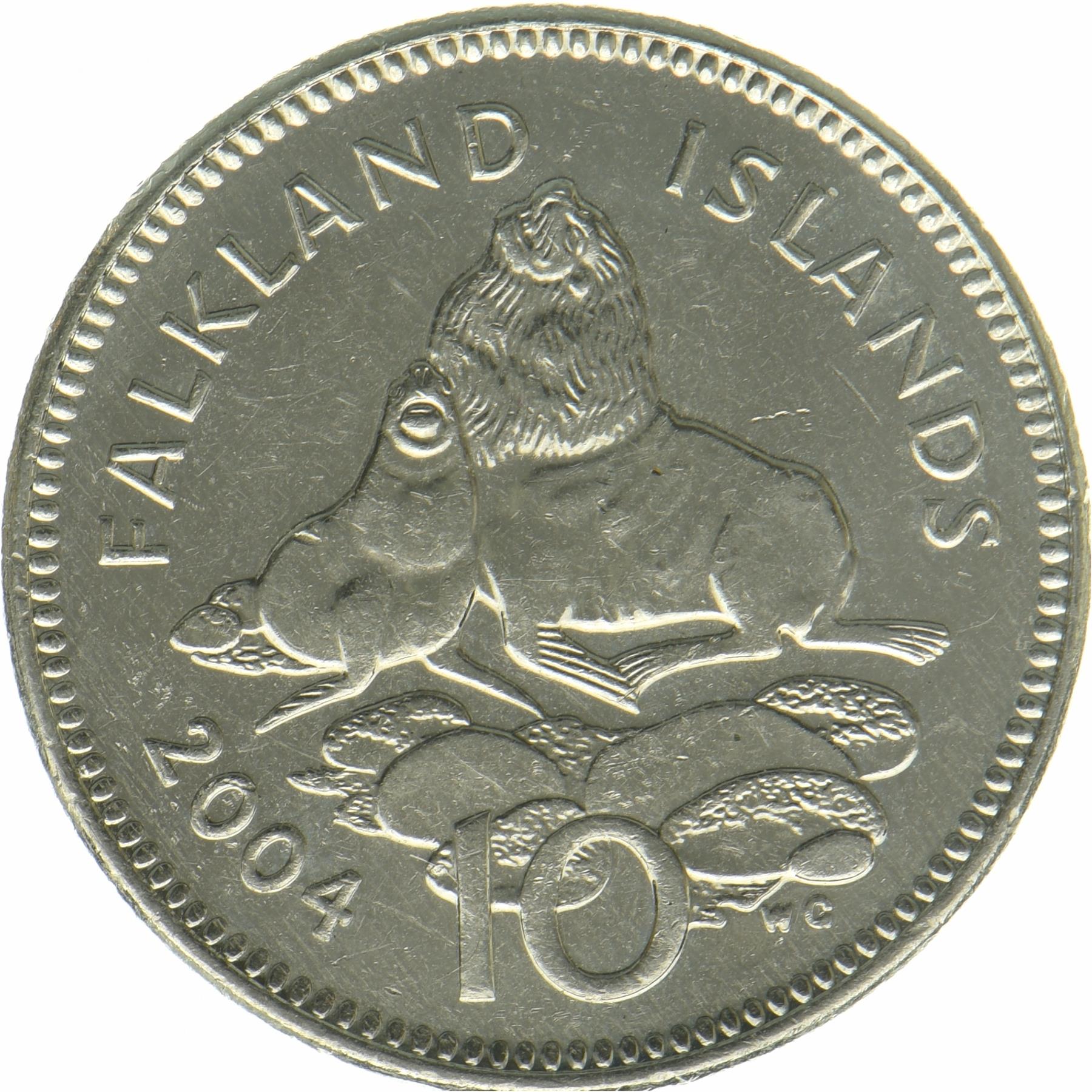 Falkland Islands | 10 Pence Coin | Ursine seal | 2004