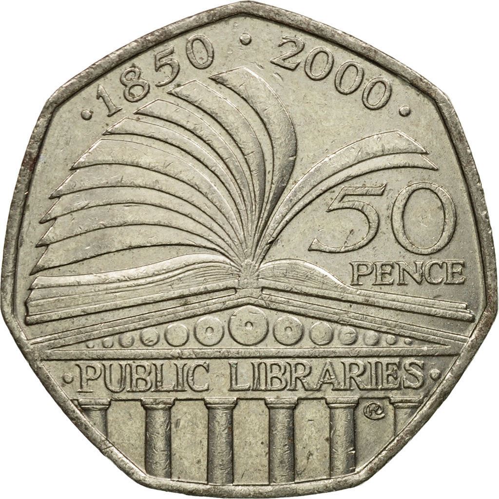 United Kingdom | 50 Pence Coin | Public Libraries | Km:1004 | 2000 - 2009