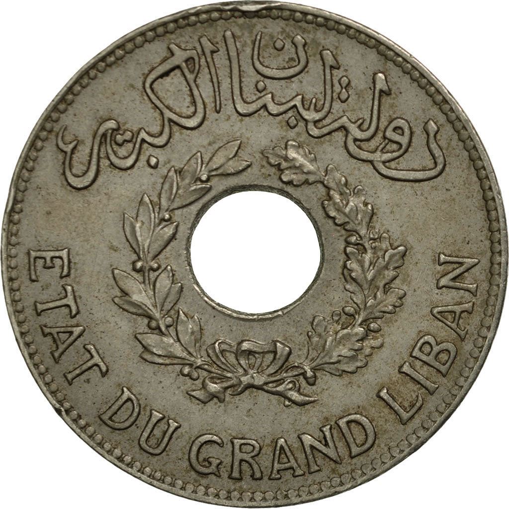 Lebanon | 1 Ghirsh / Piastre Coin | Lion heads | Km:3 | 1925 - 1936
