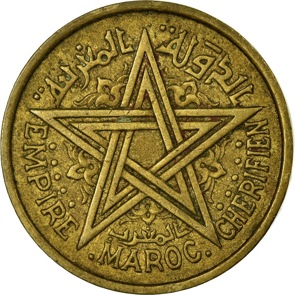 Morocco | 1 Franc Coin | Sharifian Sultanate | Sultan Mohammed V | Pentagram | Y:41 | 1945