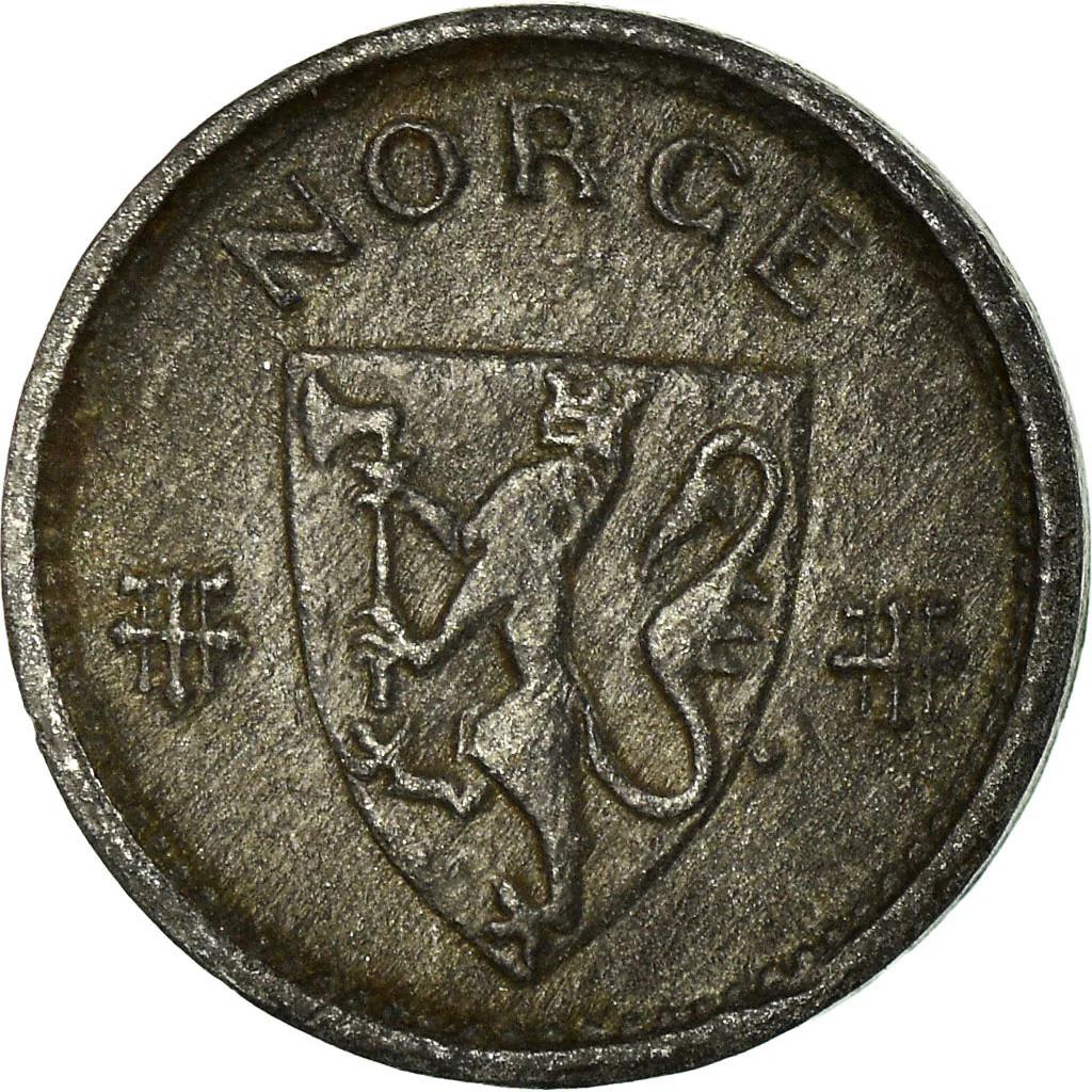 Norway 10 Ore Coin | Haakon VII WW2 German Occupation | KM389 | 1941 - 1945