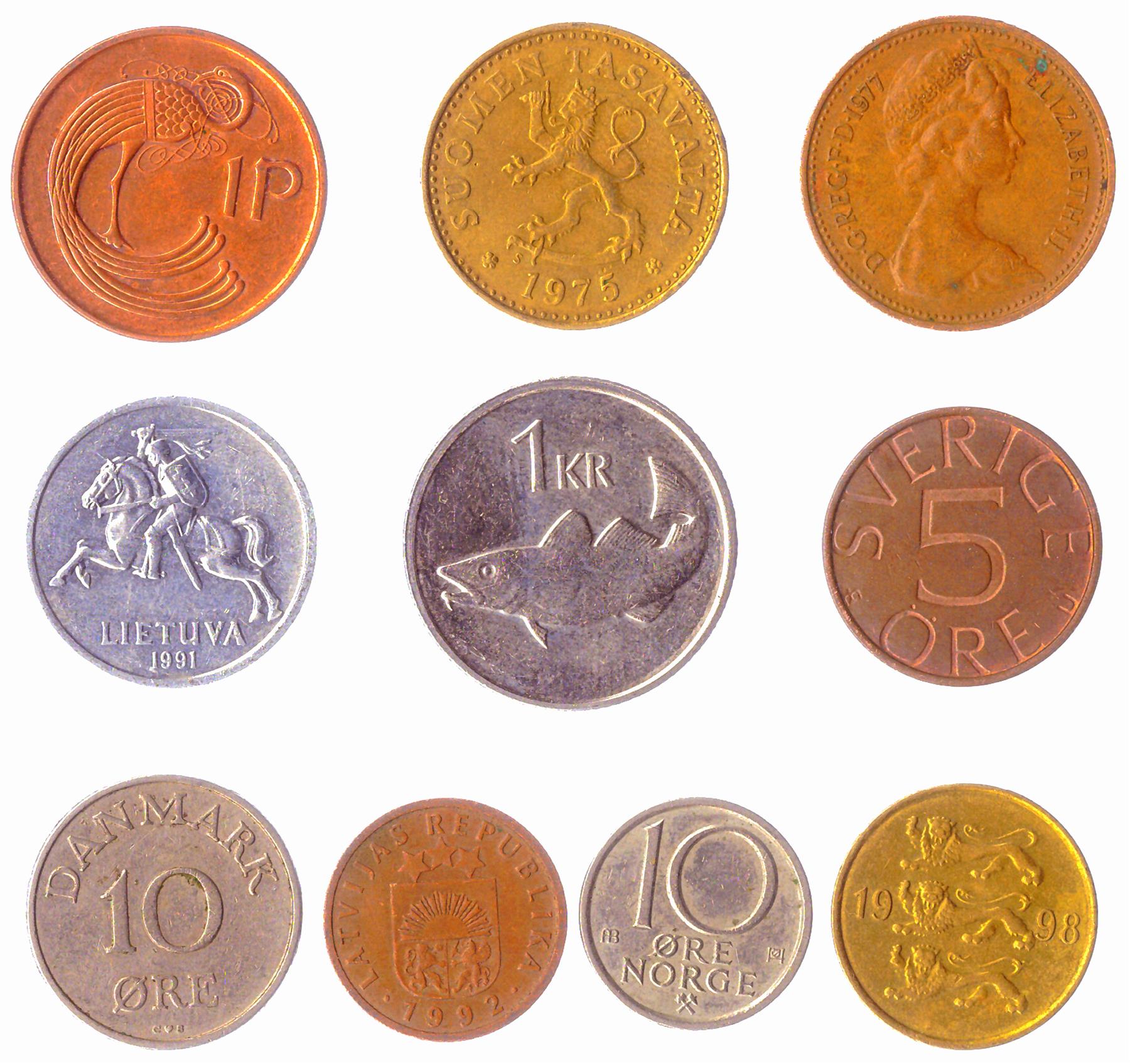 Europeiska regioner, områden, nationer | Mynt från europeiska geografiska regioner | områden | nationer