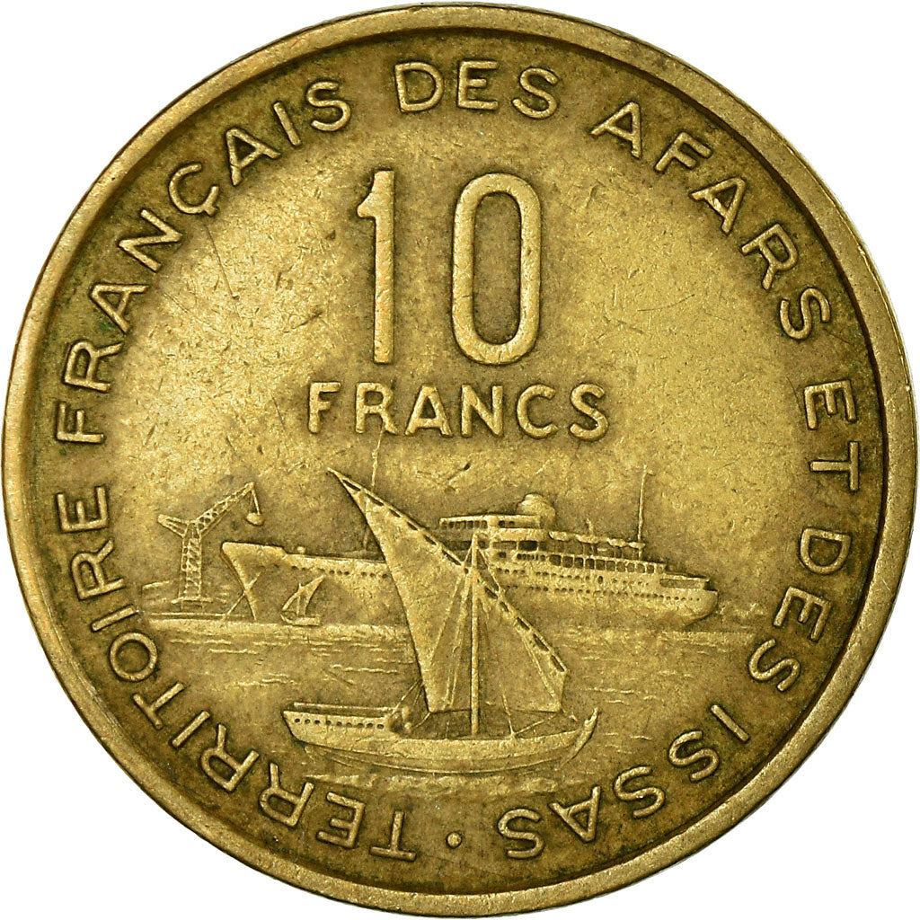 Afars and Issas | 10 Francs Coin | Marianne | Dhow | Ocean Liner | Km:17 | 1969 - 1975