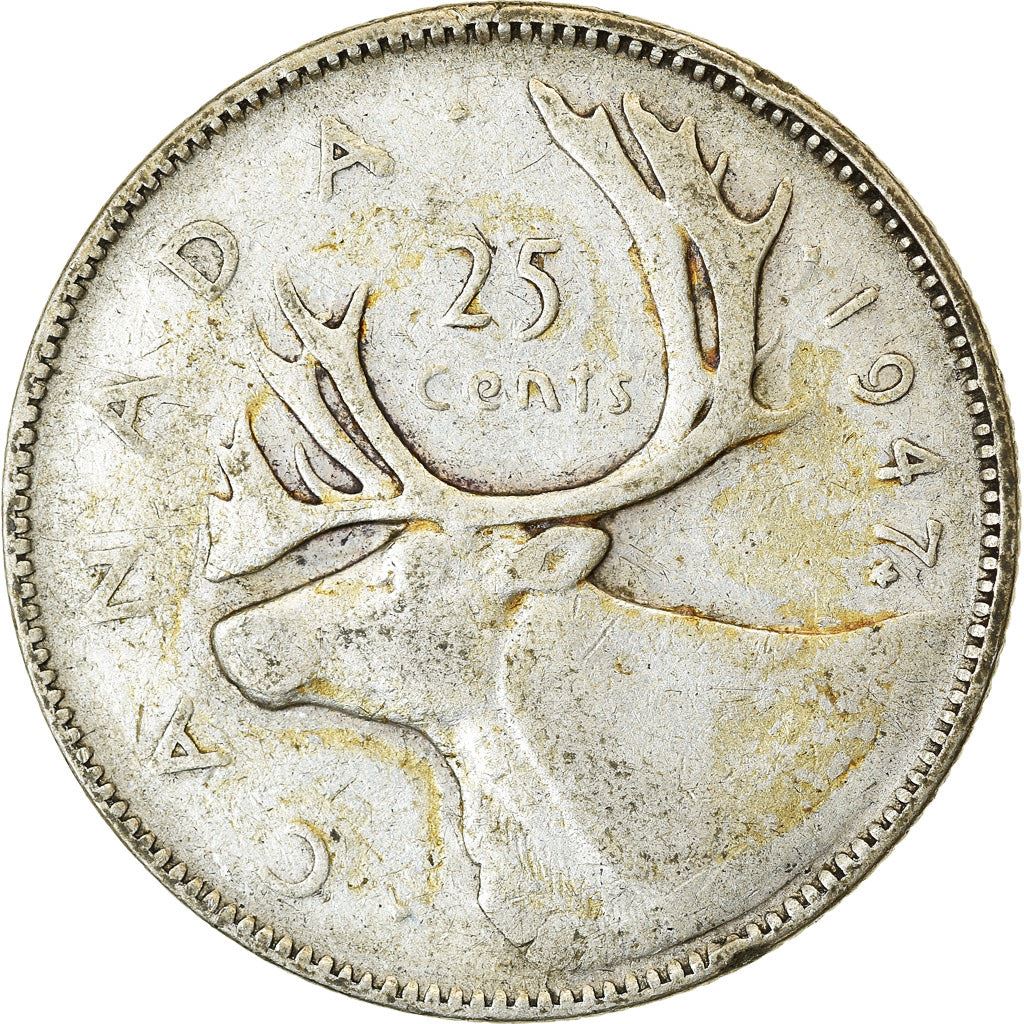 Canada | 25 Cents Coin | Silver | KM:35 | 1937-1947