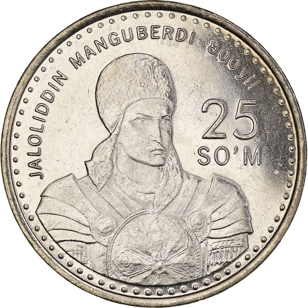 Uzbekistan | 25 SoʻM Coin | Jaloliddin Manguberdi | 800th Anniversary of Birth | KM:11 | 1999
