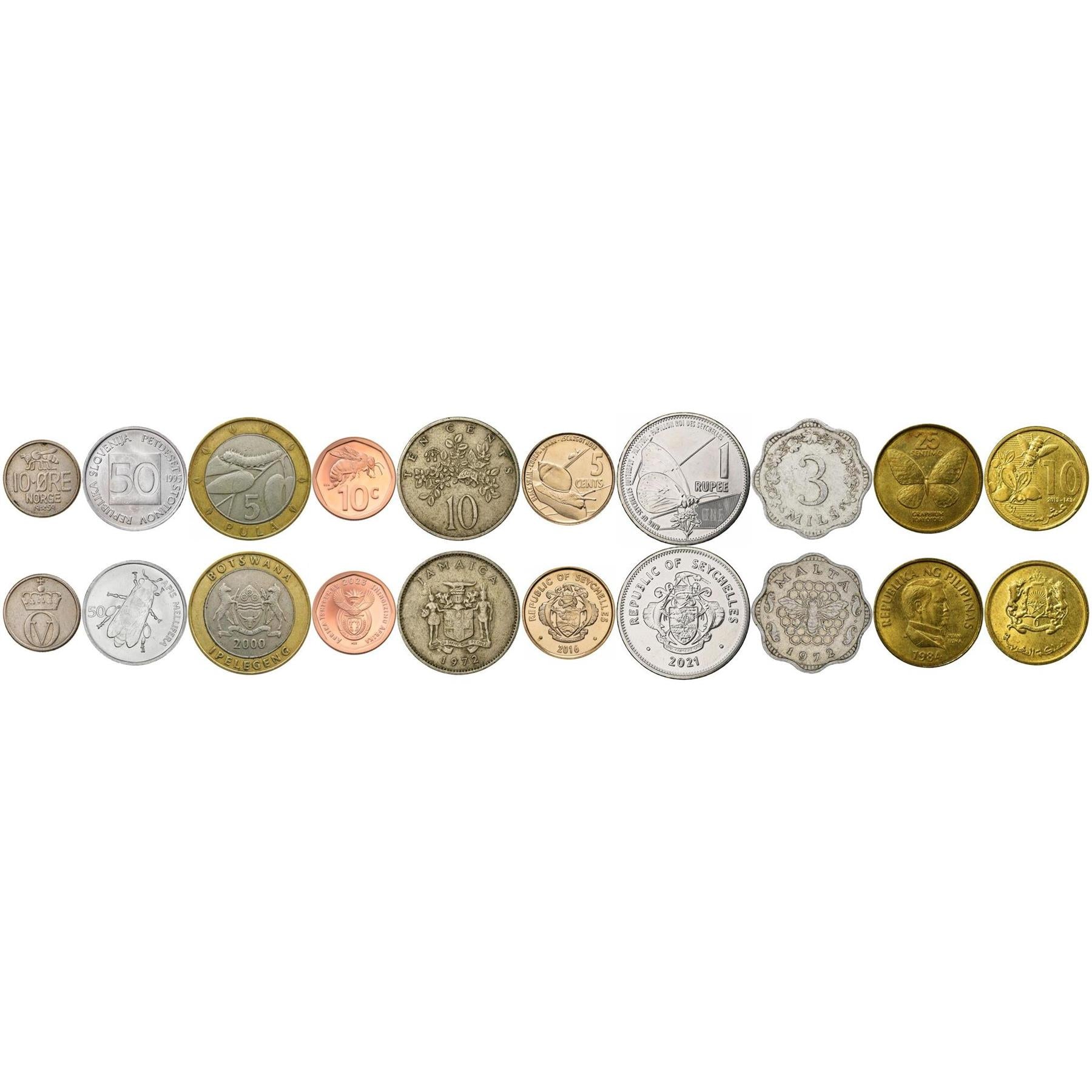 Coins With Different Insects | Bees, Wasps, Caterpillars, Snails And Butterflies