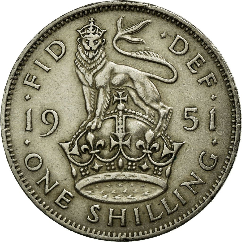 United Kingdom | 1 Shilling Coin | George VI | Km:876 | 1949 - 1952